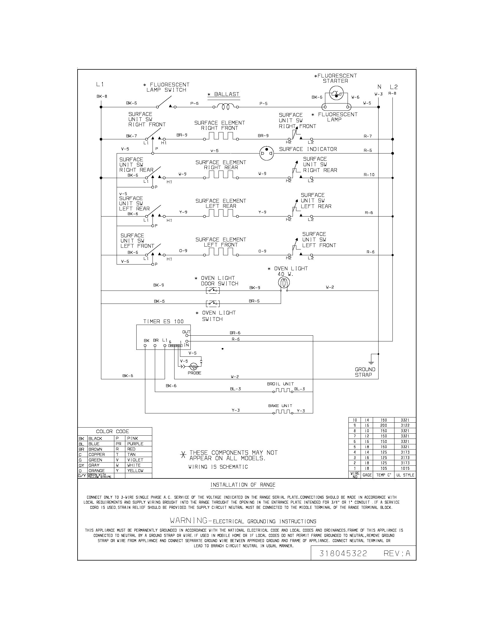 Frigidaire FEF402BWF wiring diagram diagram