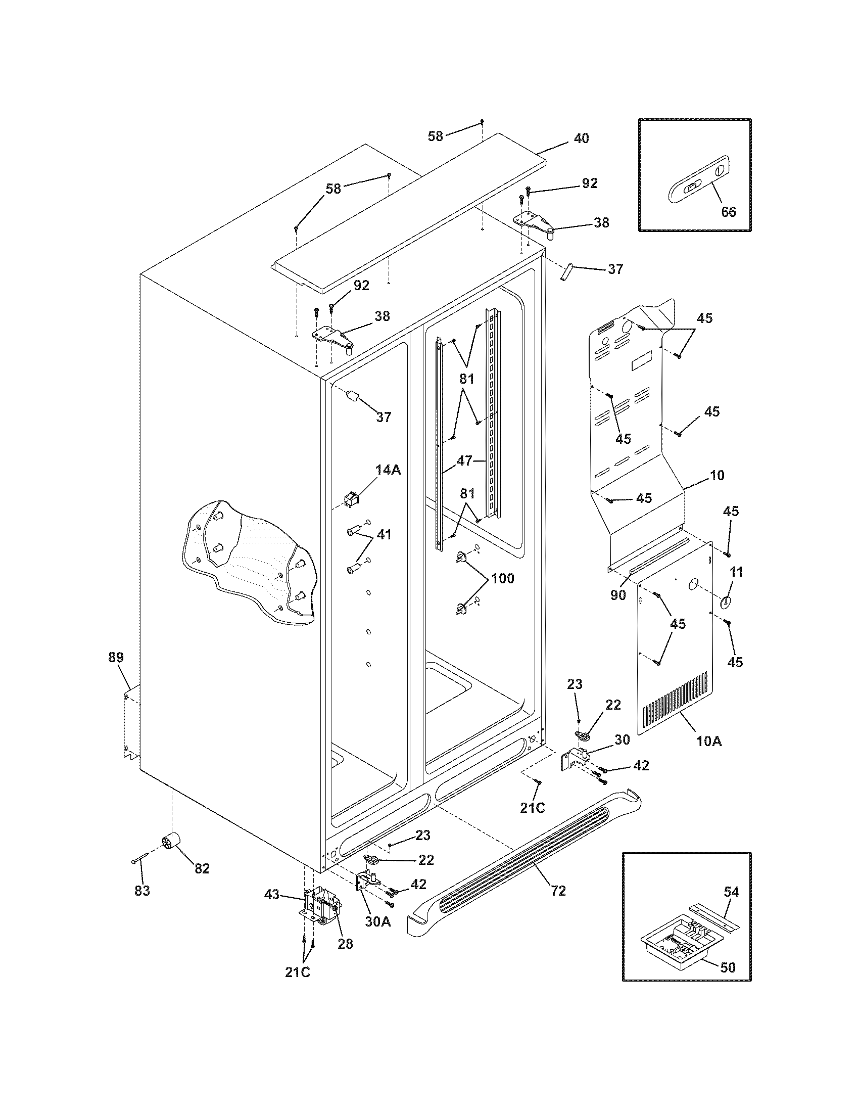 Frigidaire GHSC39EHPW0 cabinet diagram