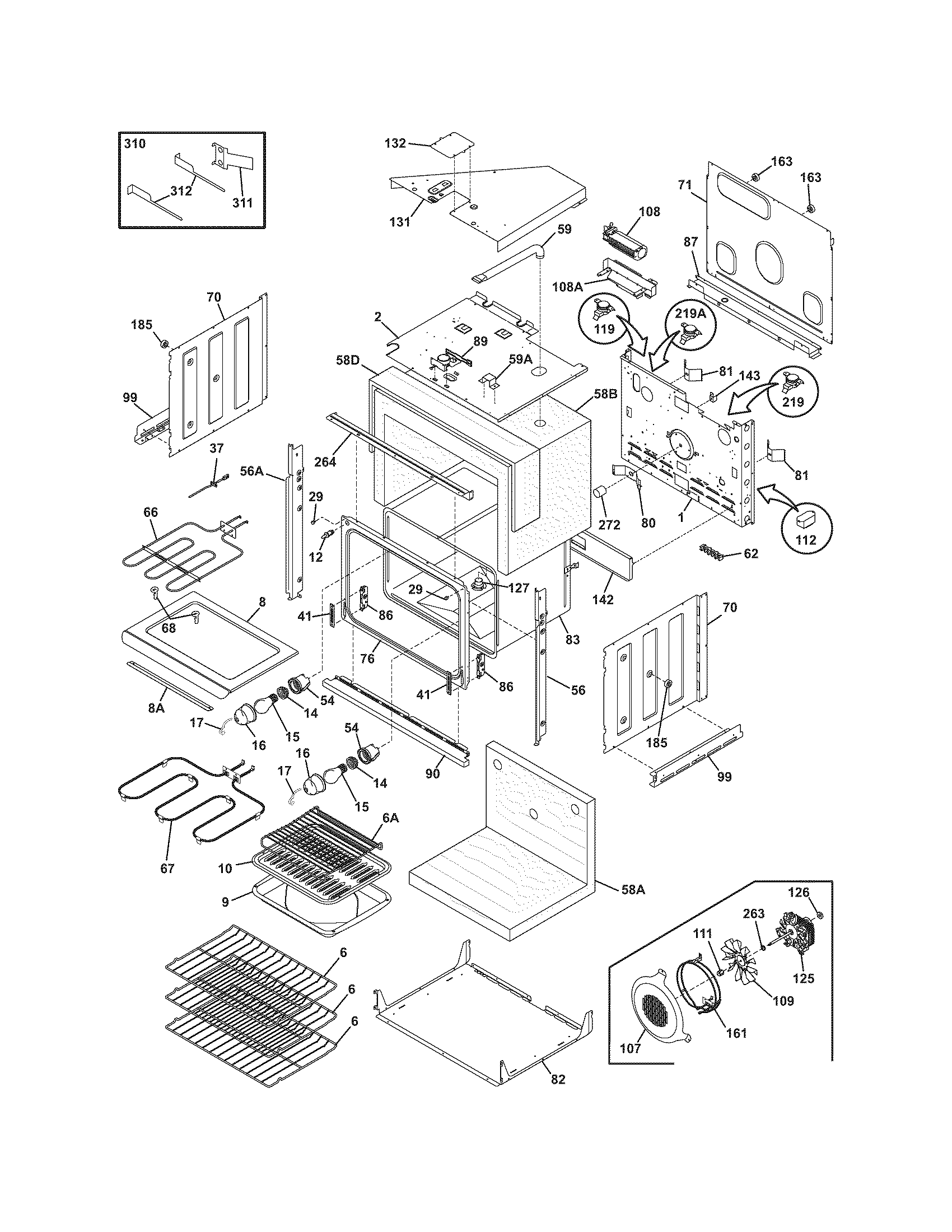 Frigidaire GLEB30S9FSB body diagram