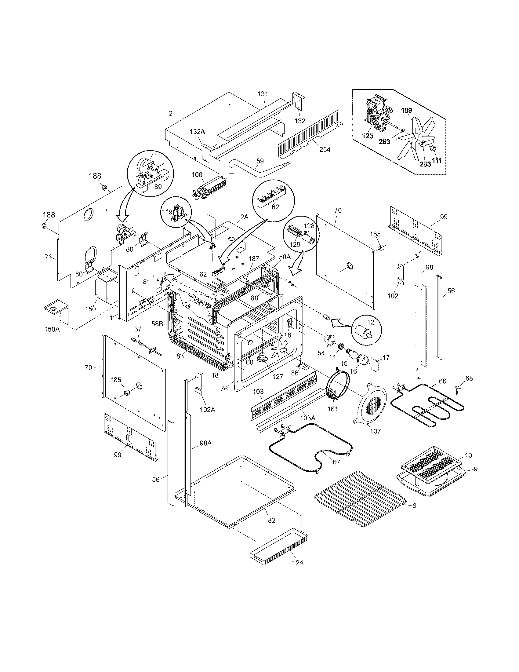 Frigidaire CGEB27S7CB2 body diagram