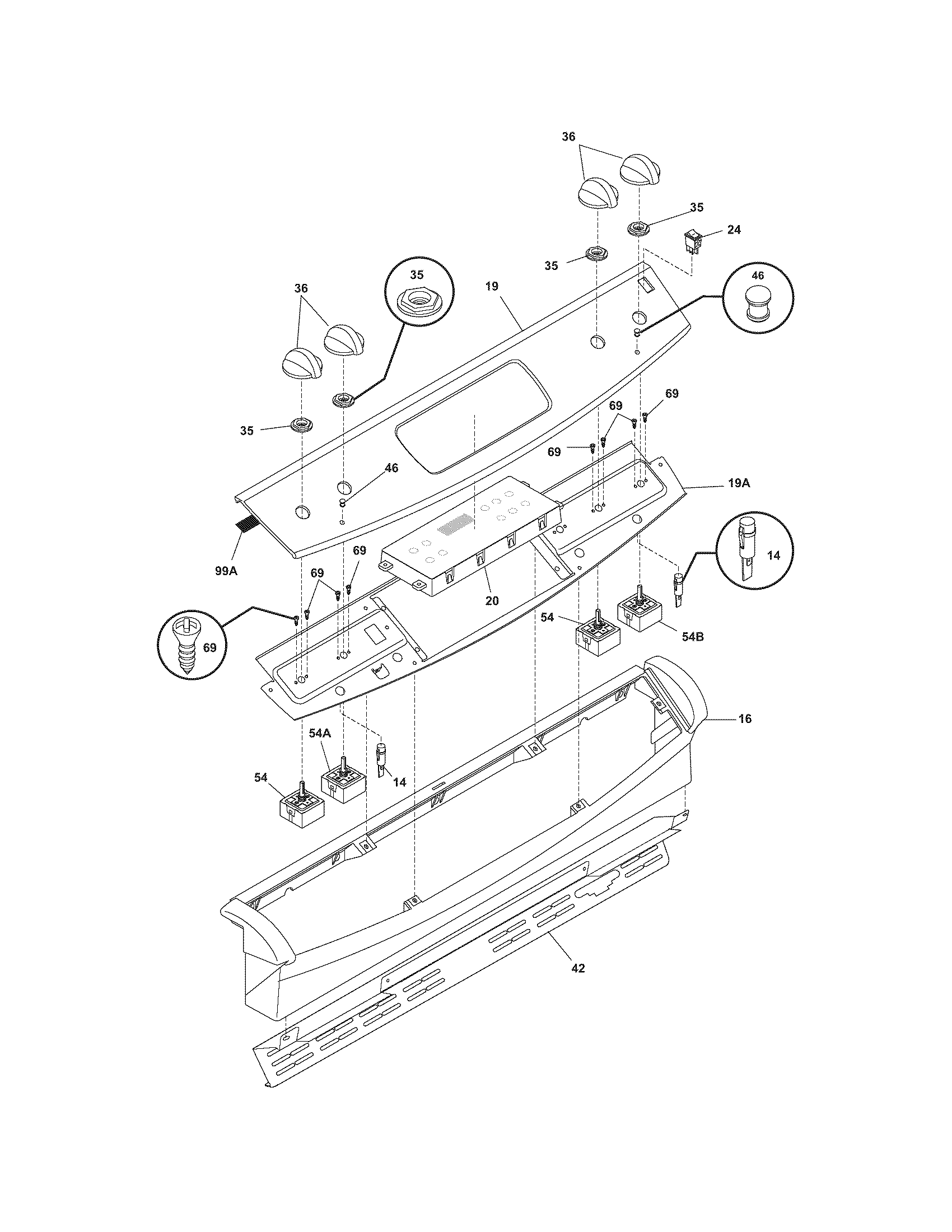 Frigidaire CFES365ES4 backguard diagram