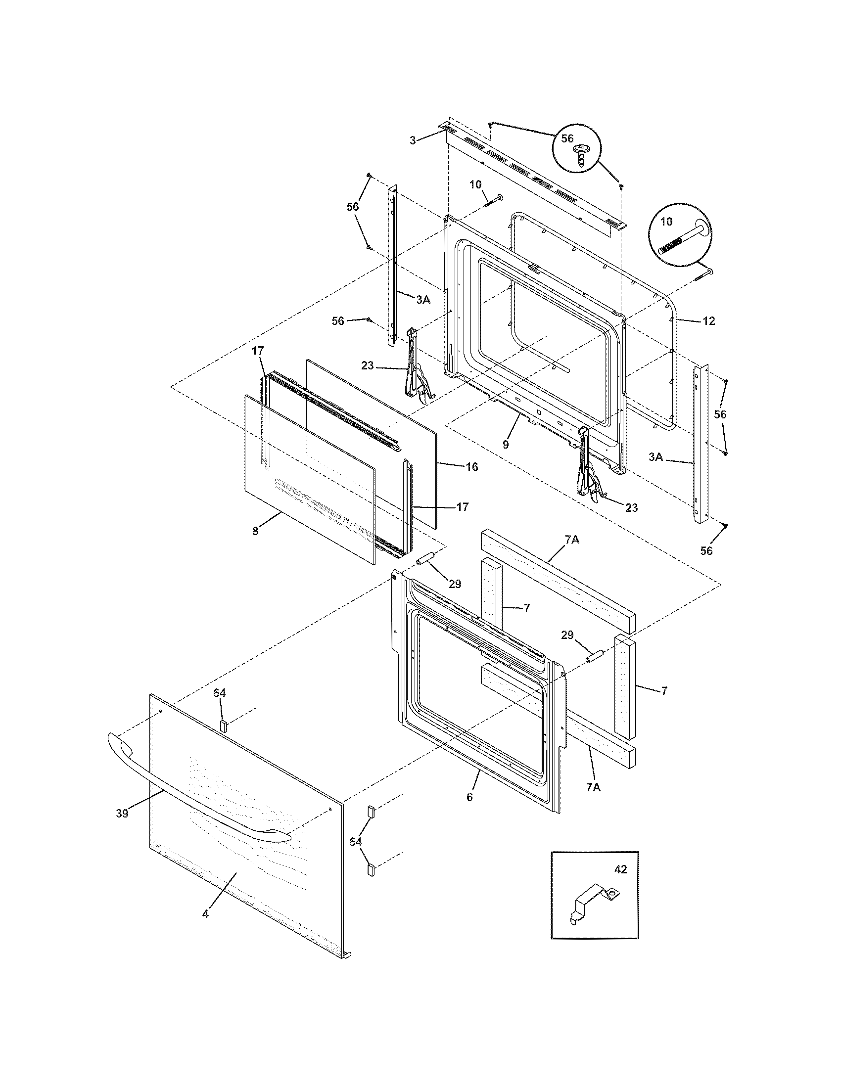 Frigidaire CFES365ES4 door diagram
