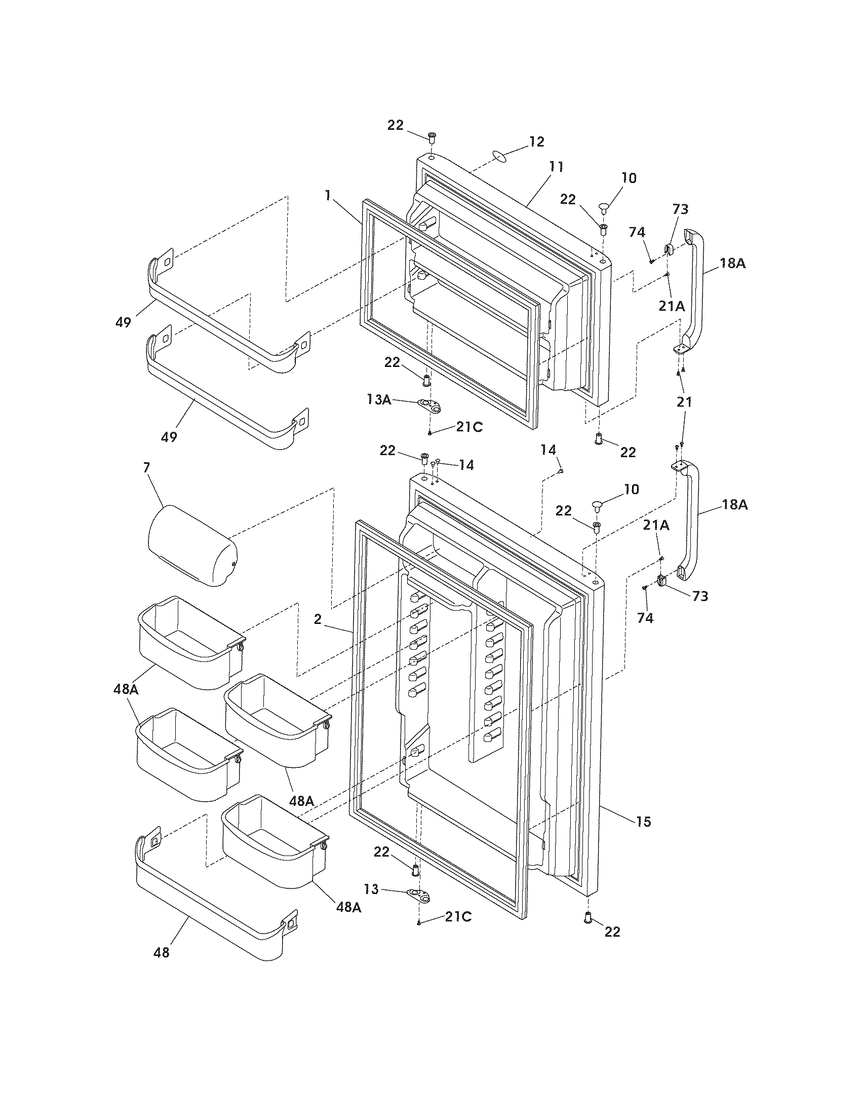 Crosley CRTE187ES9 doors diagram