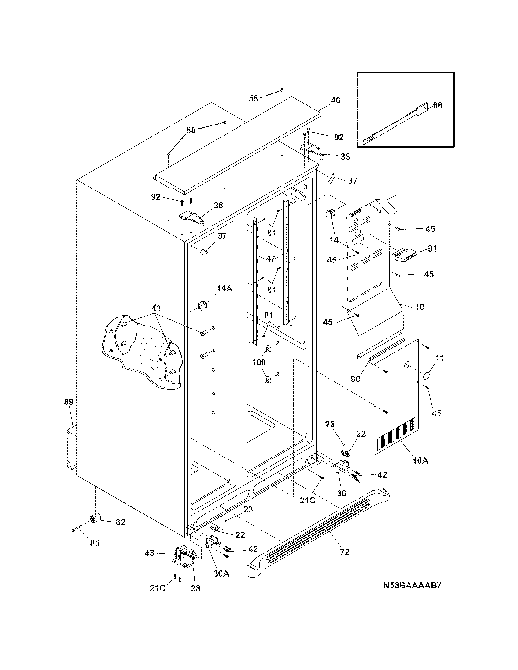 Frigidaire GLHS37EHQ2 cabinet diagram
