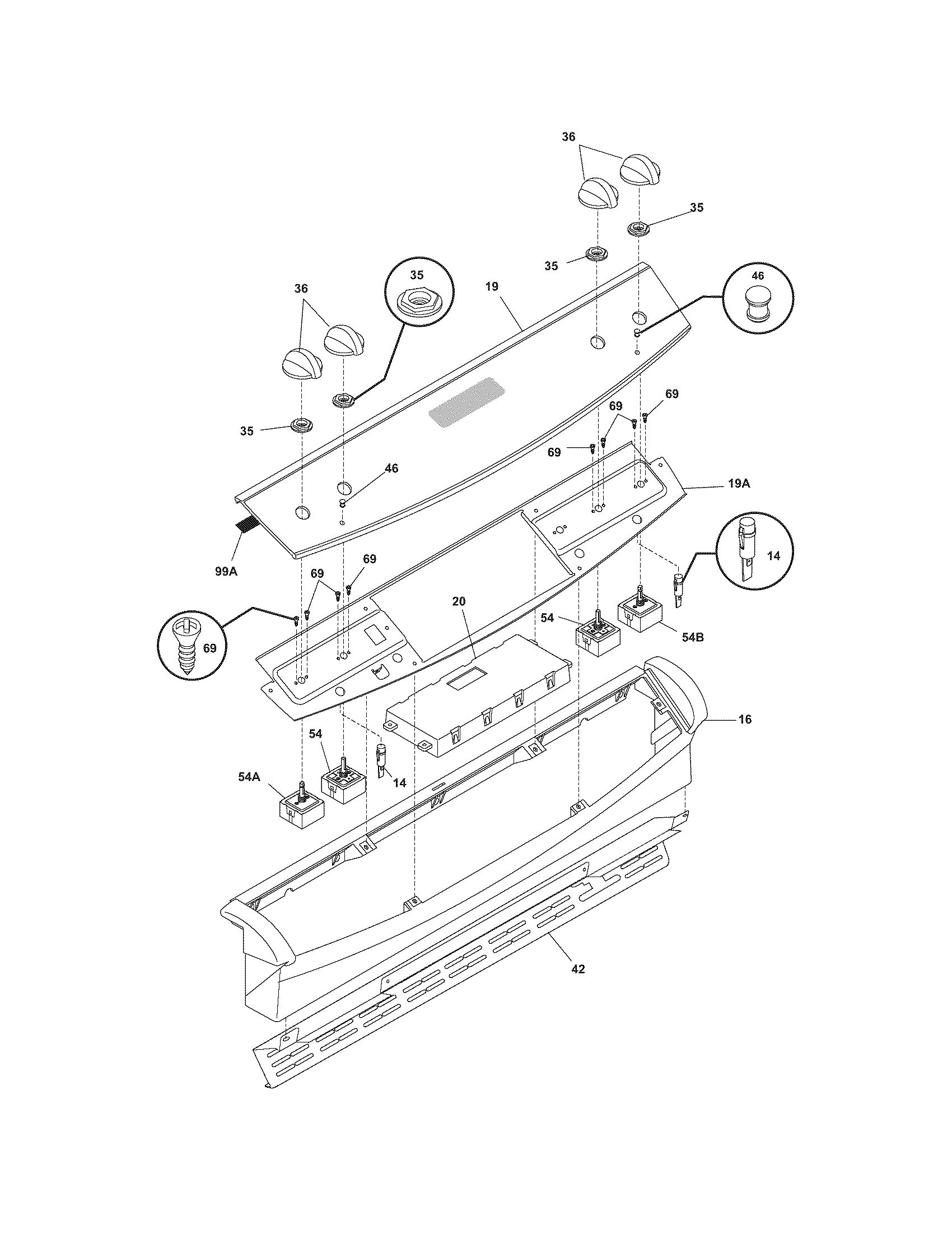 Frigidaire CGLES385FB3 backguard diagram
