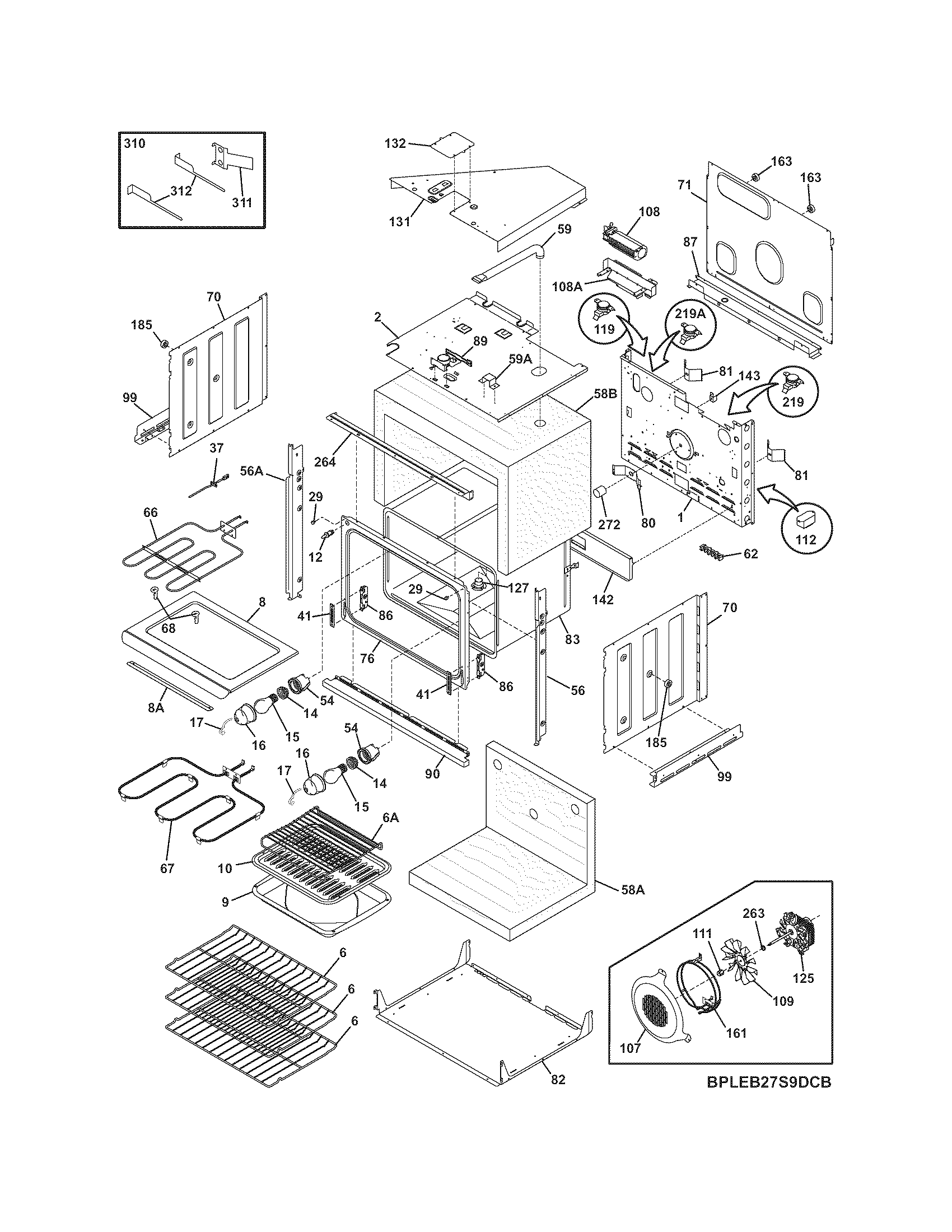 Frigidaire CPEB30S9FC3 body diagram