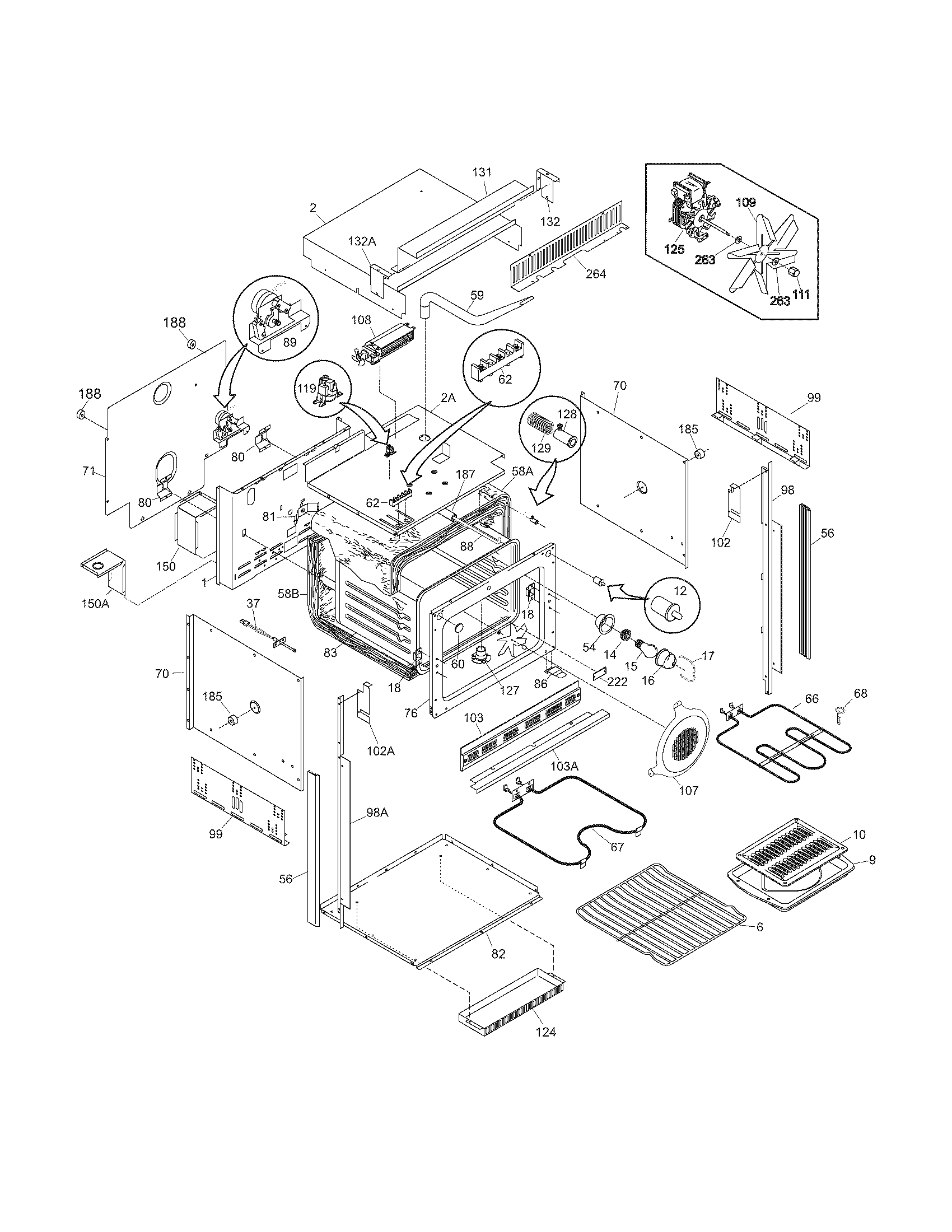 Frigidaire GLEB27S7CBD body diagram
