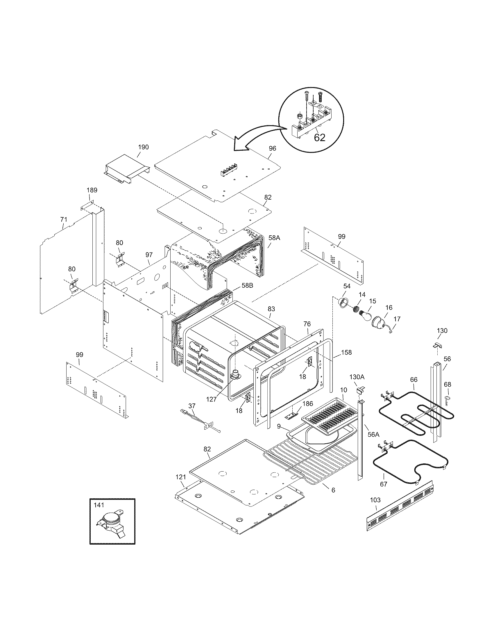 Frigidaire CFEB27S2FS2 body diagram
