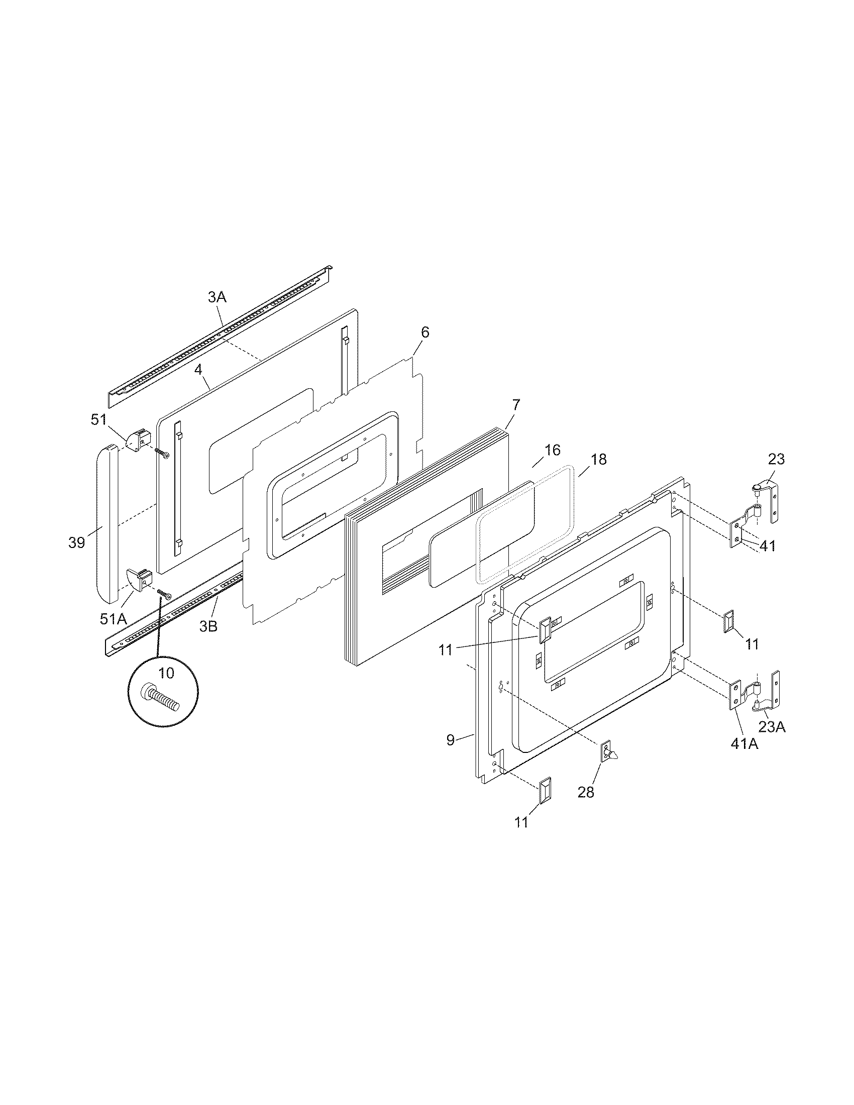 Frigidaire CFEB27S2FS2 door diagram