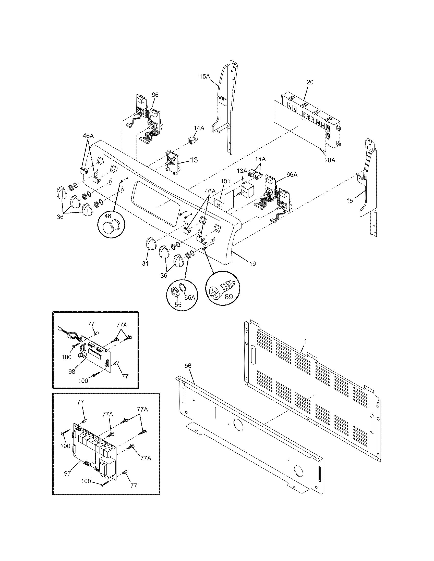 Frigidaire PLEFMZ99ECM backguard diagram