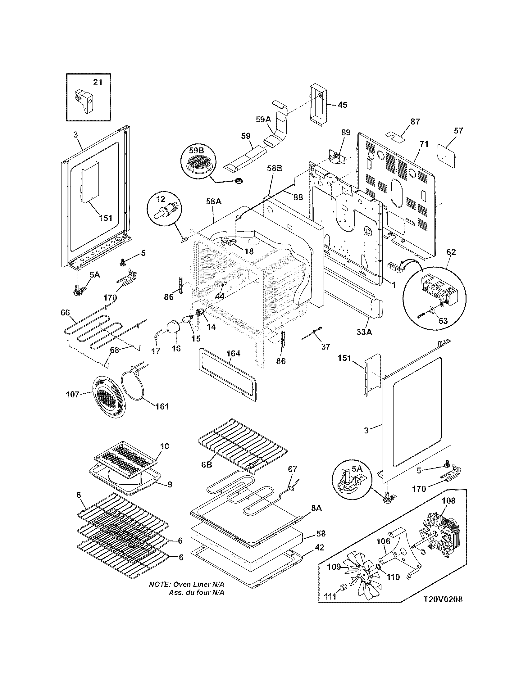 Frigidaire PLEFMZ99ECM body diagram