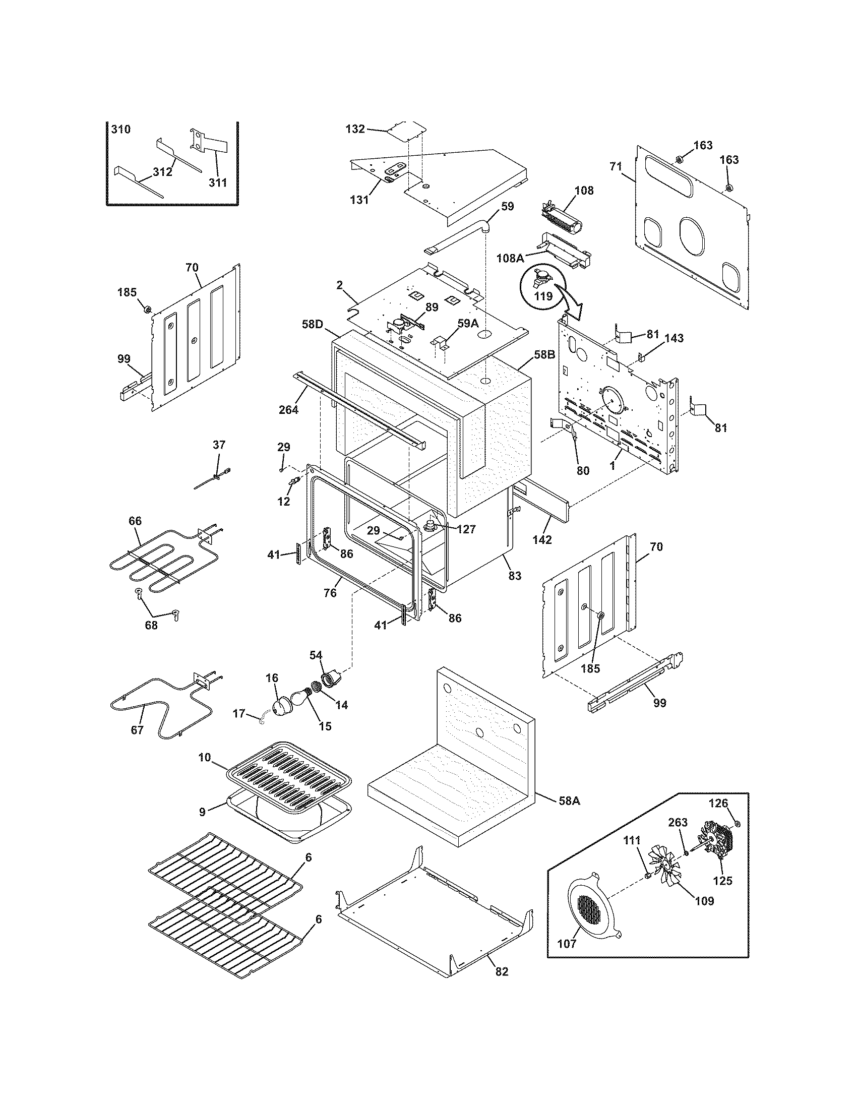 Frigidaire FEB27T7FCC upper oven diagram