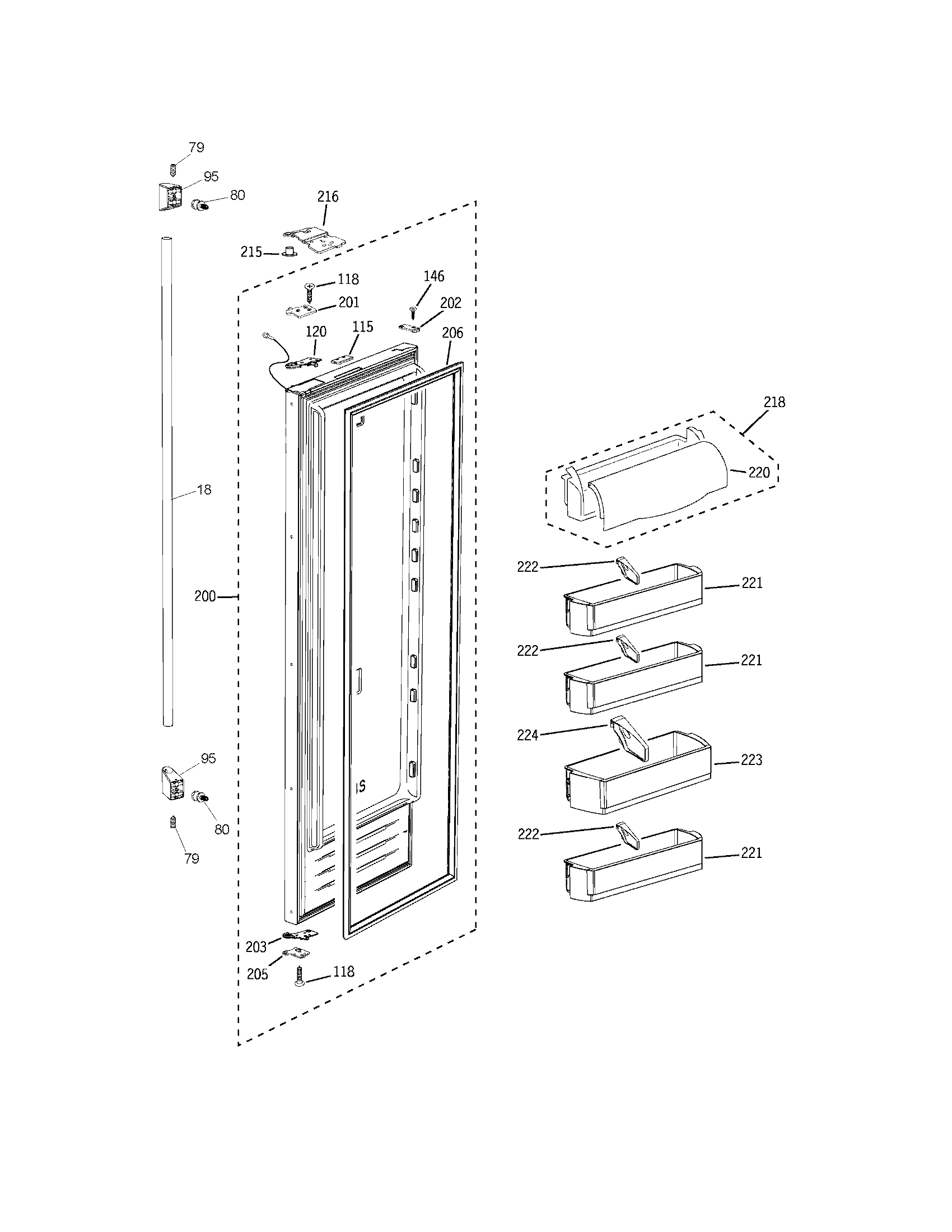 Electrolux E42BS75EPS door-fresh food/refr diagram