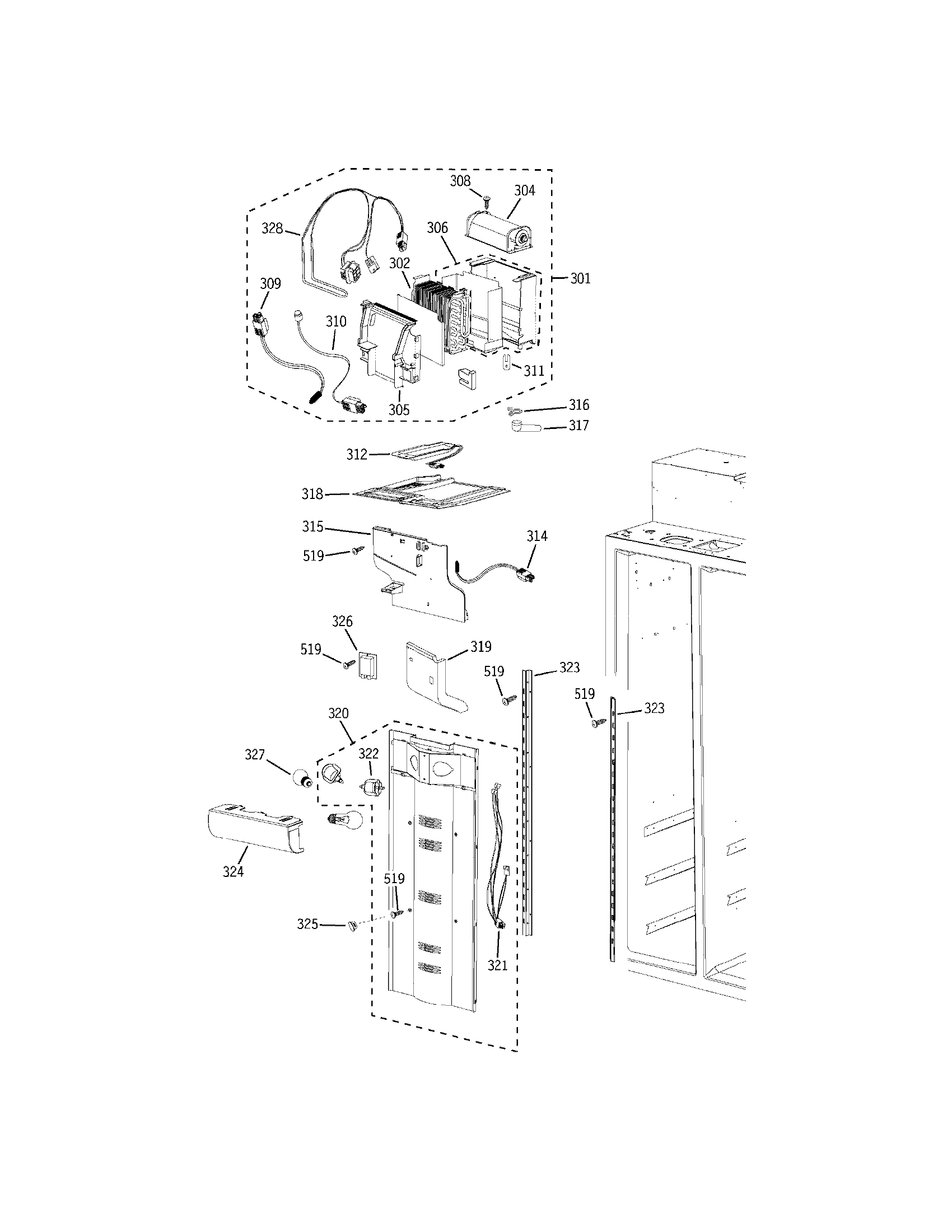 Electrolux E42BS75EPS cabinet-freezer diagram