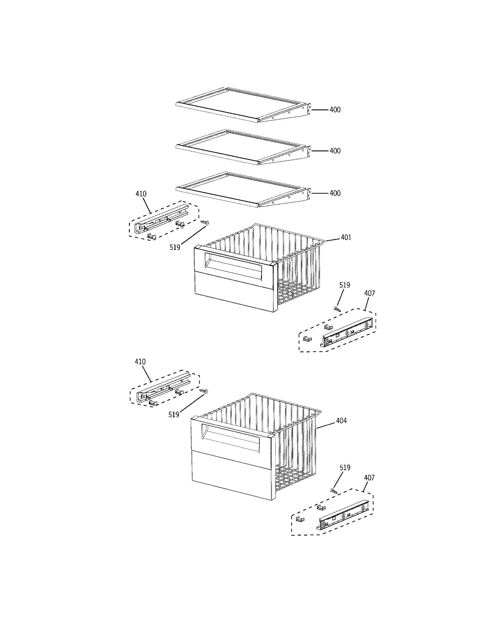 Electrolux E42BS75EPS shelves-freezer diagram
