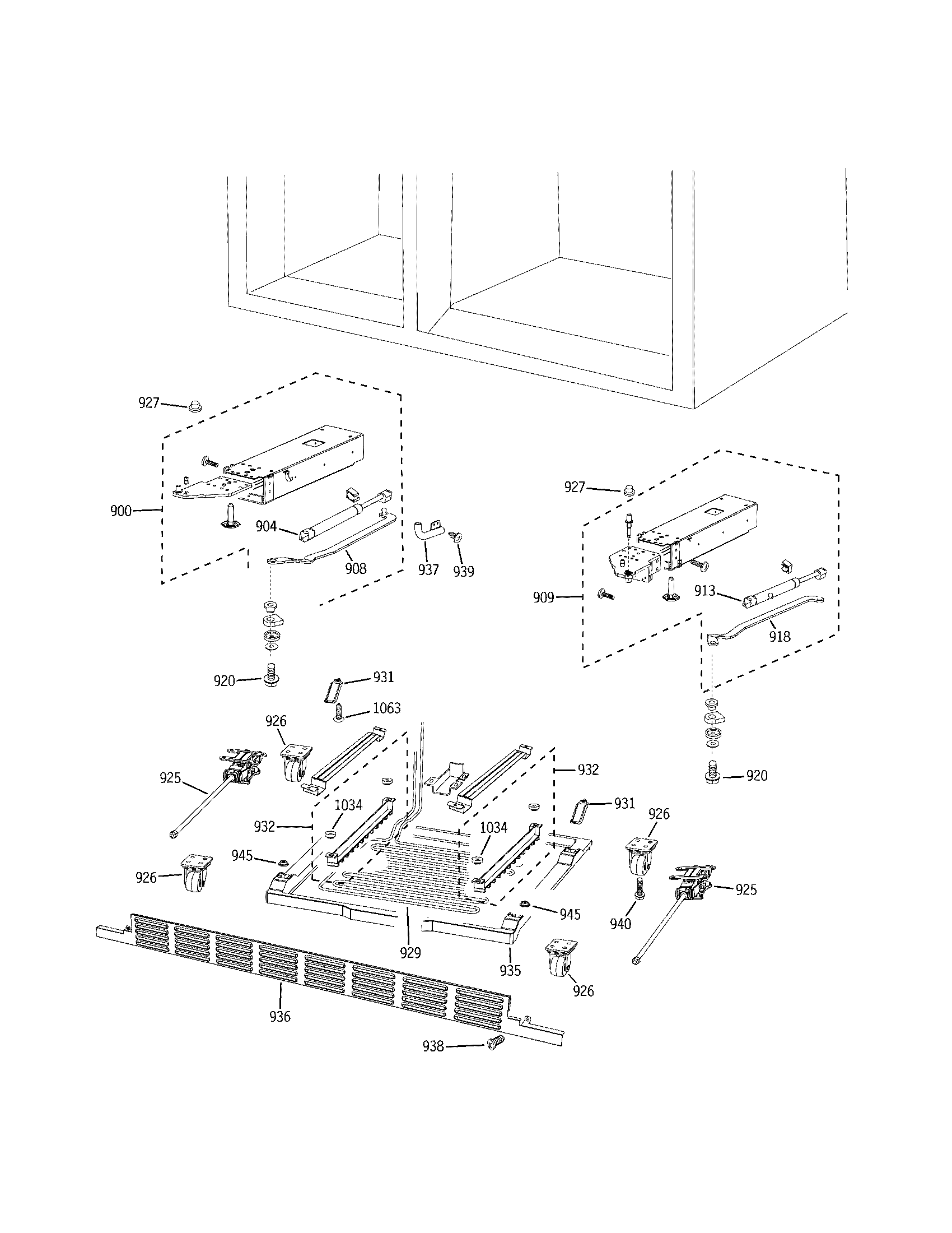 Electrolux E42BS75EPS cabinet lower diagram