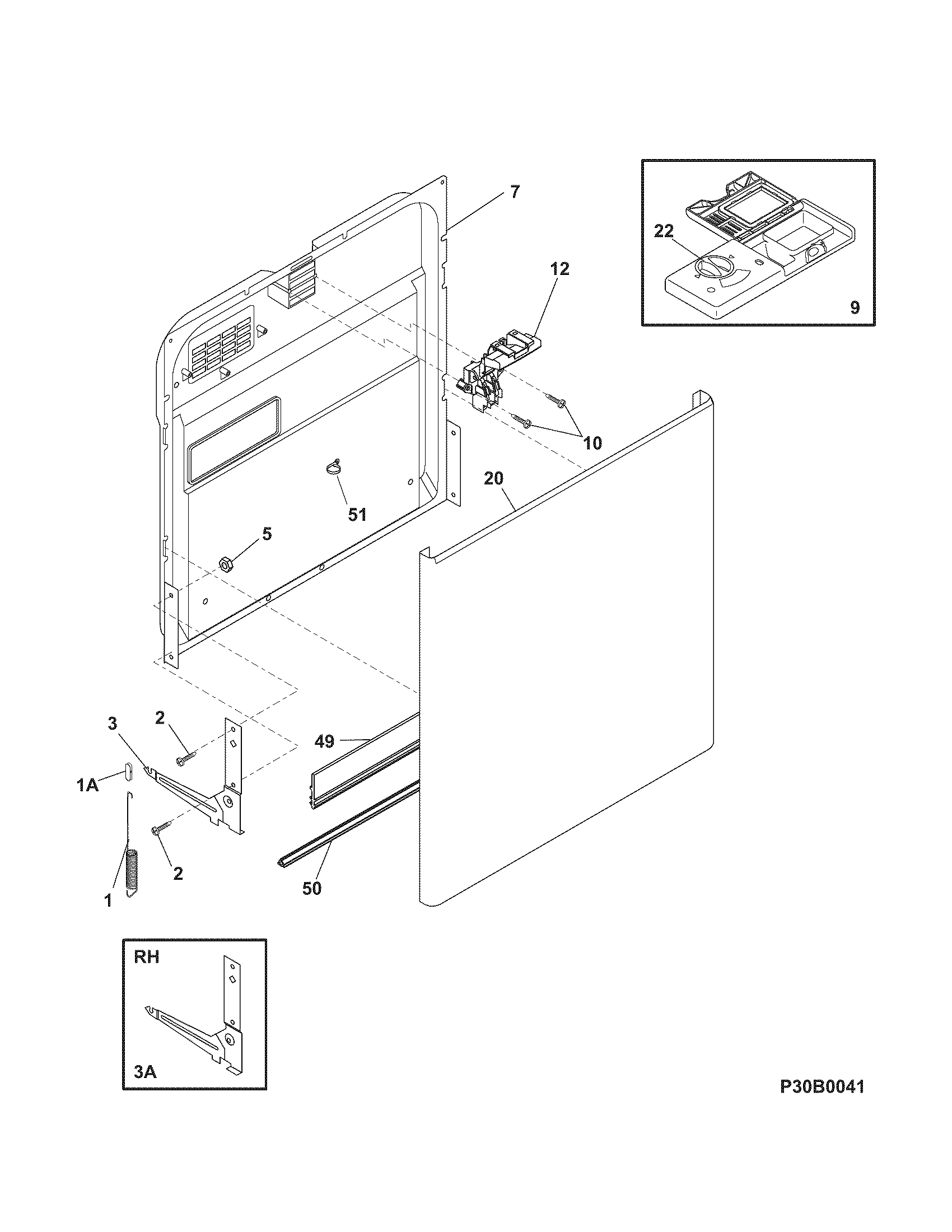 Kenmore 58714114400 door diagram