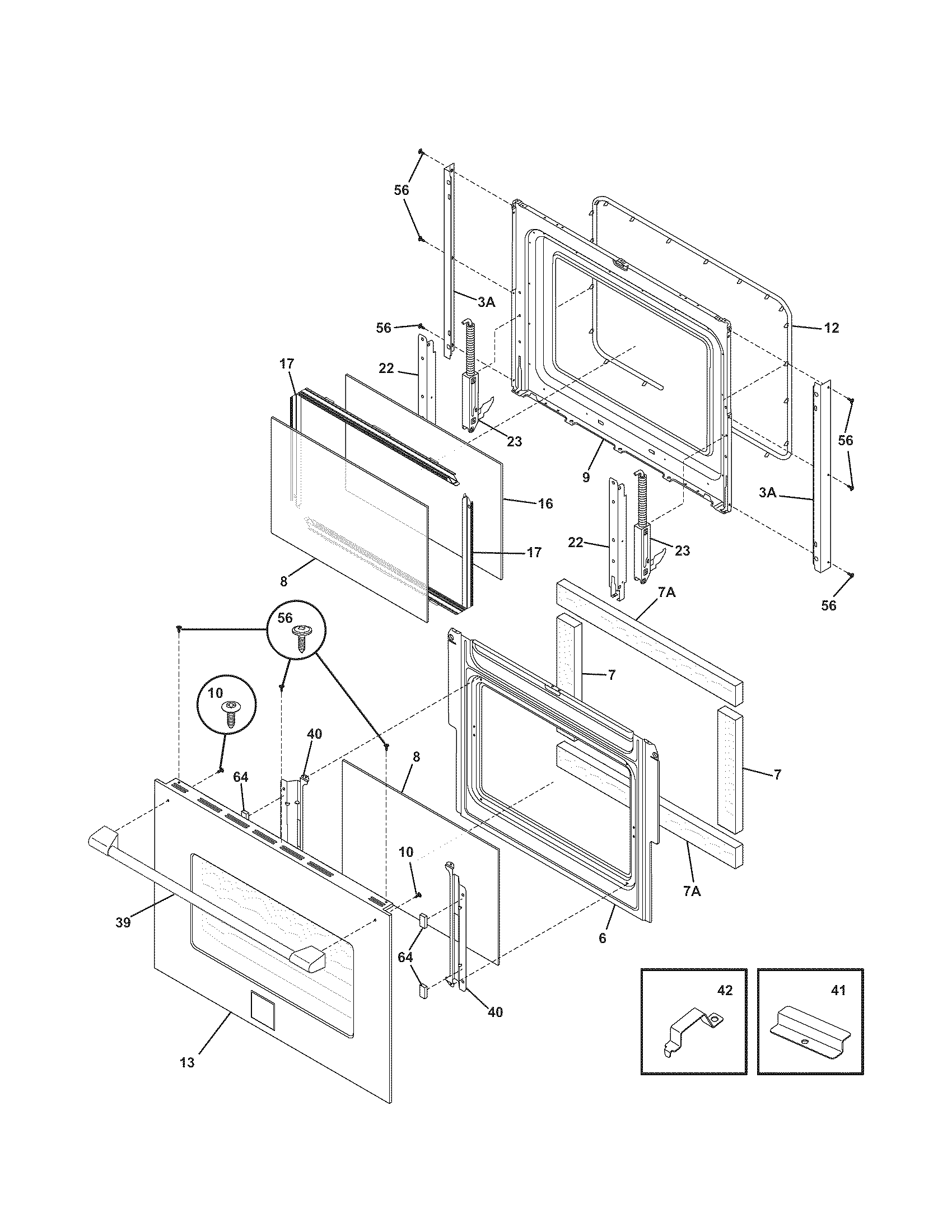 Kenmore Pro 79042003602 doors diagram