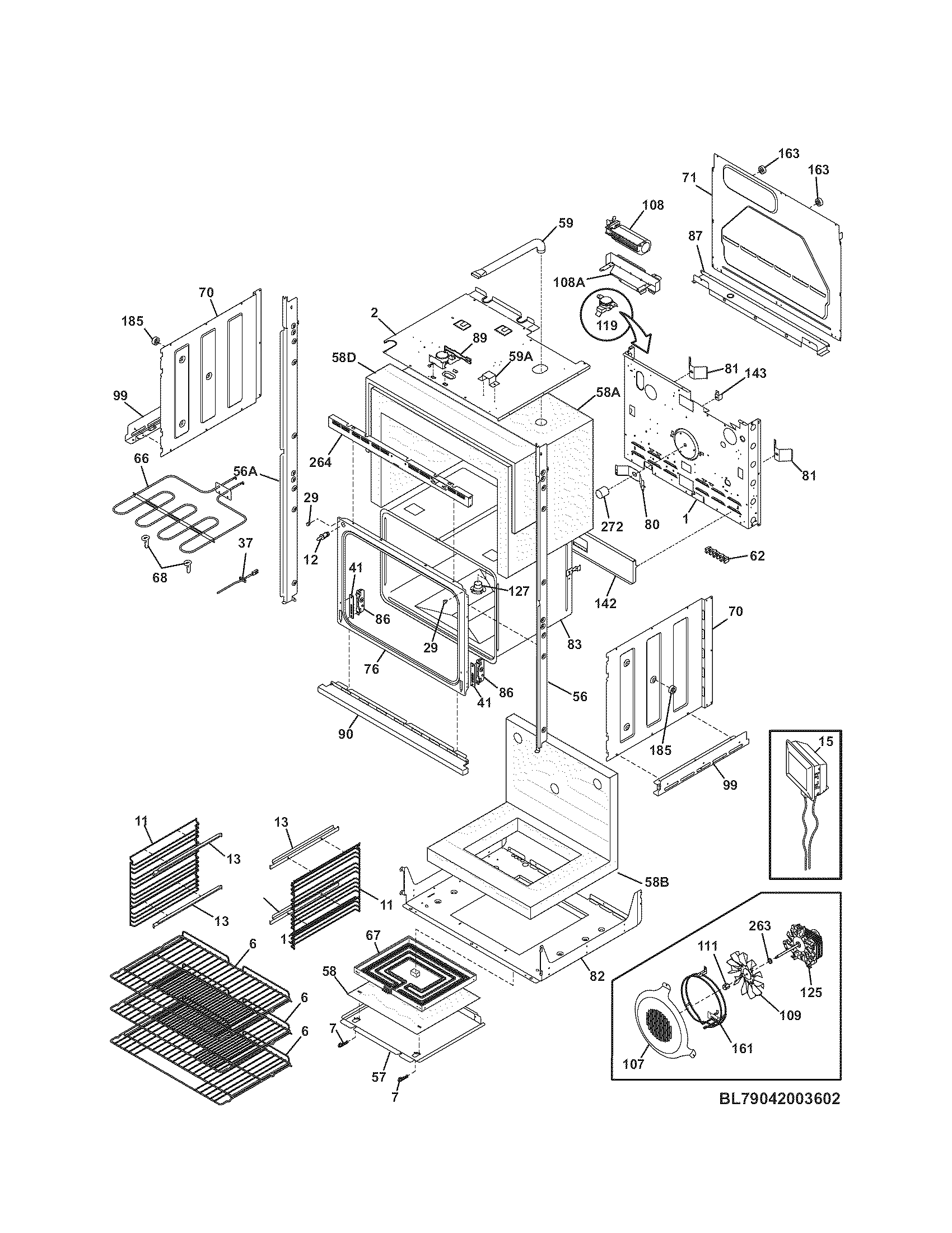 Kenmore Pro 79042003603 lower oven diagram