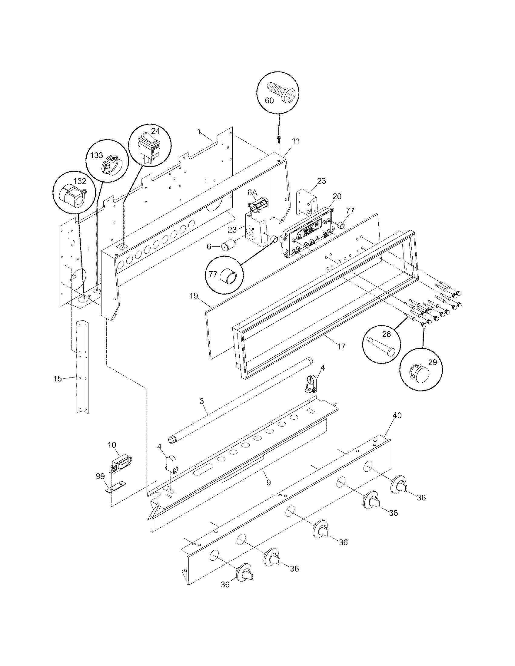 Tappan TGF657BFW9 backguard diagram