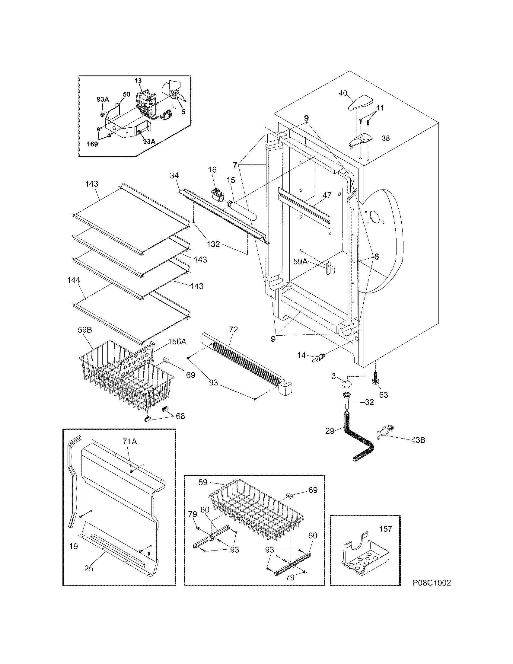 Frigidaire GLFU2067FW5 cabinet diagram