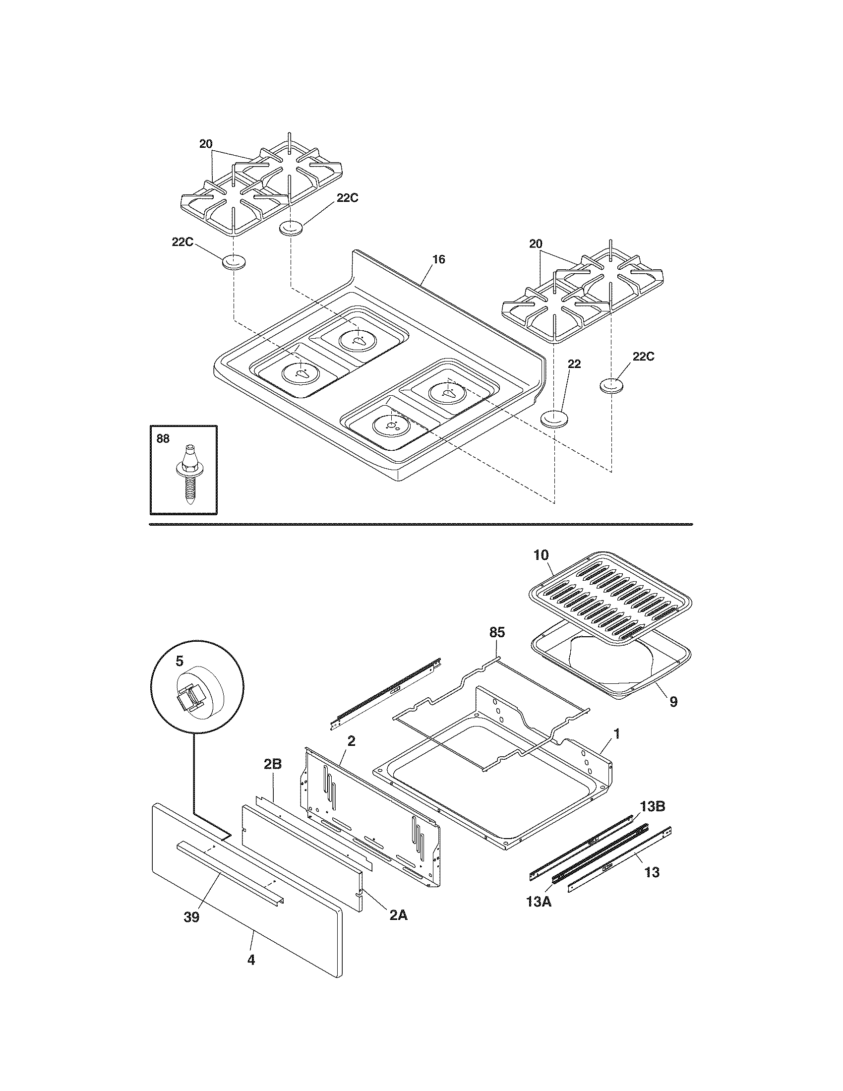 Kenmore 79071201700 top/drawer diagram