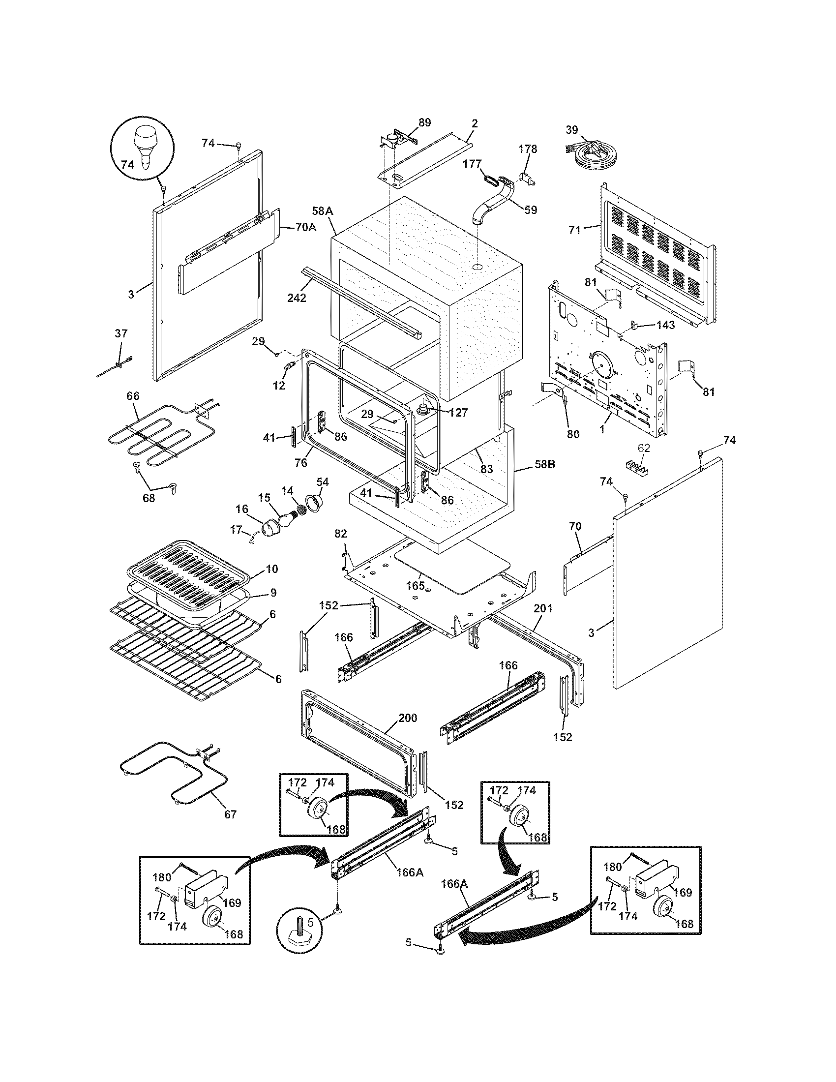 Frigidaire CFEF372EC5 body diagram