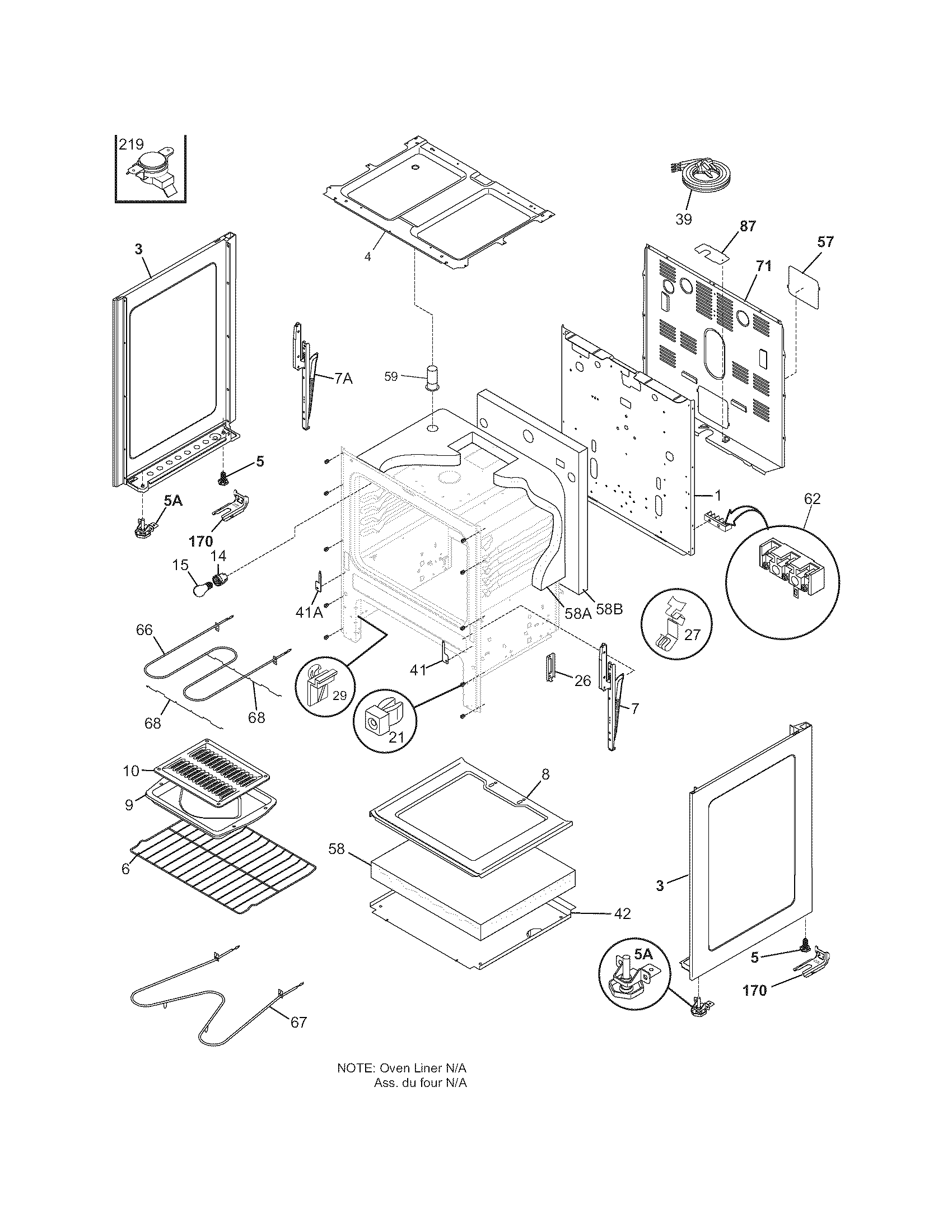White-Westinghouse CWEF310GSA body diagram