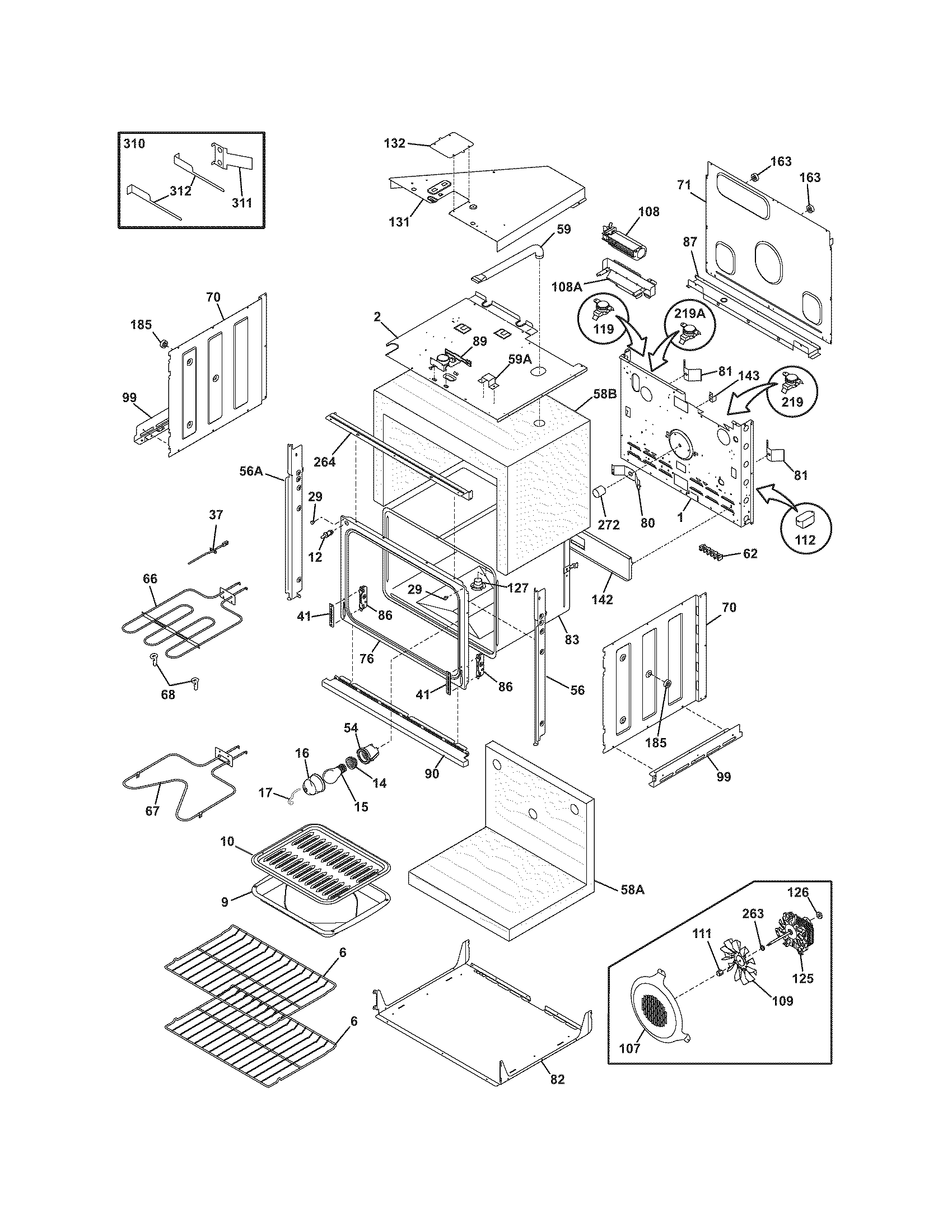 Frigidaire FEB27S7FCC body diagram