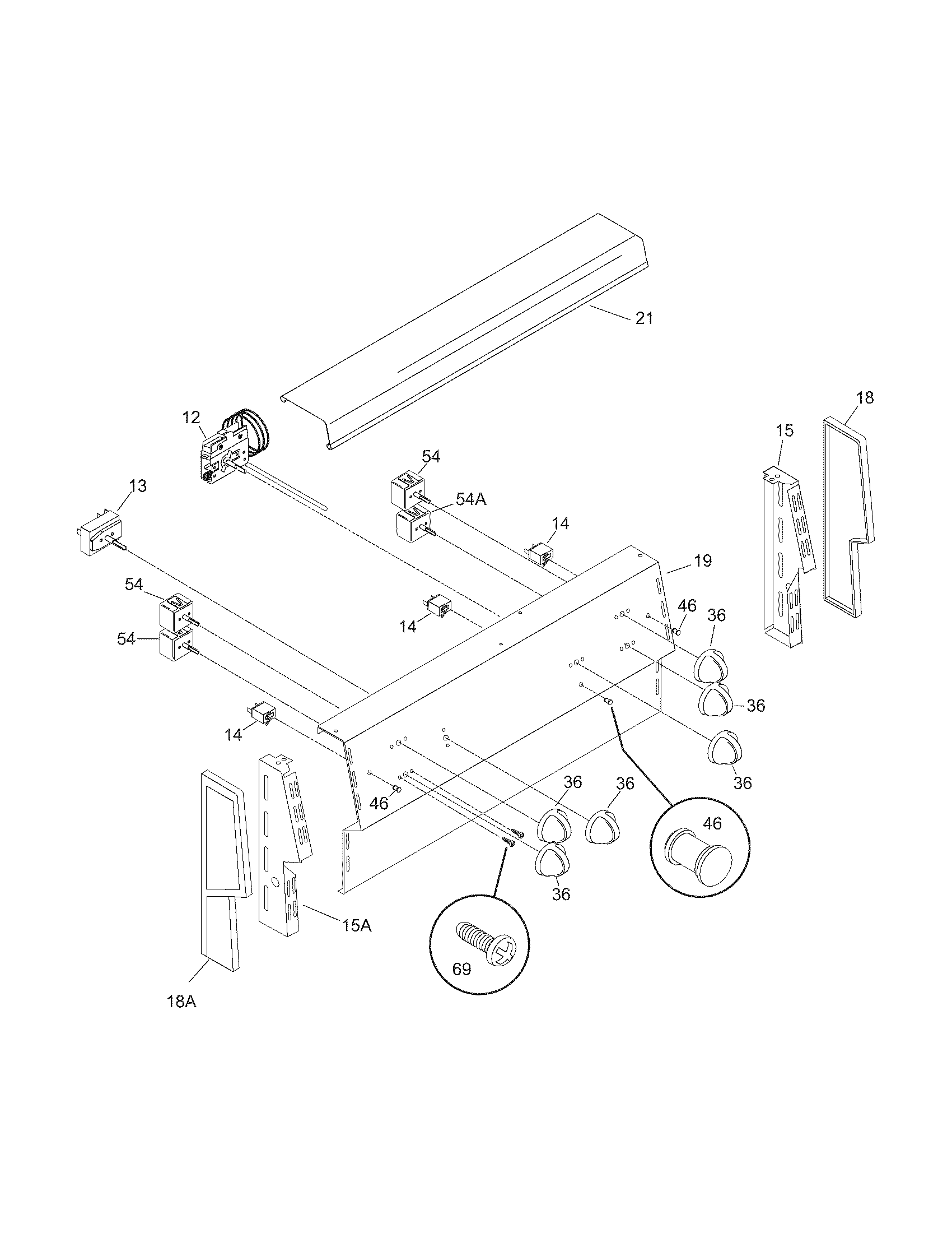 Tappan TEF242BW5 backguard diagram