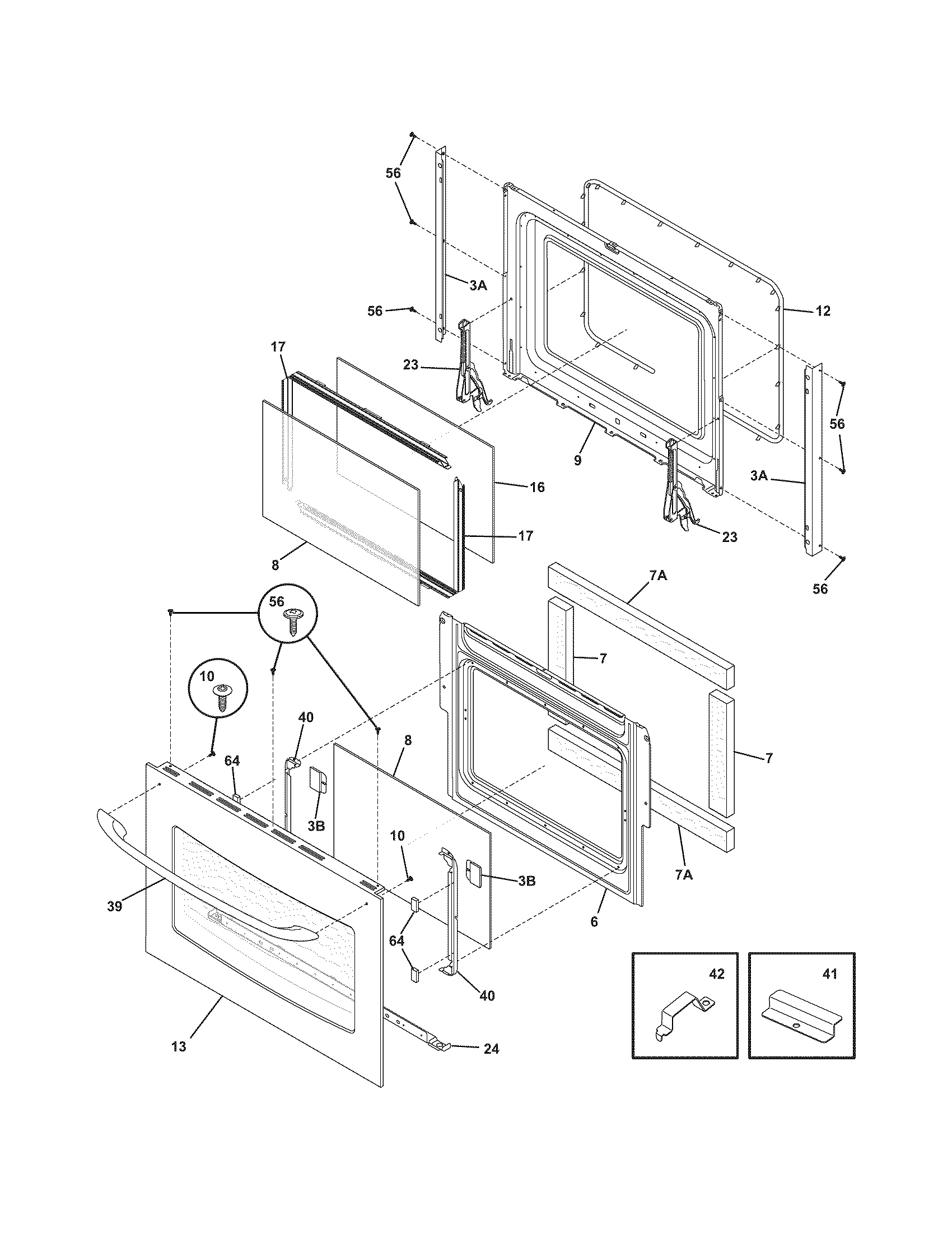 Frigidaire CFES366FC4 door diagram