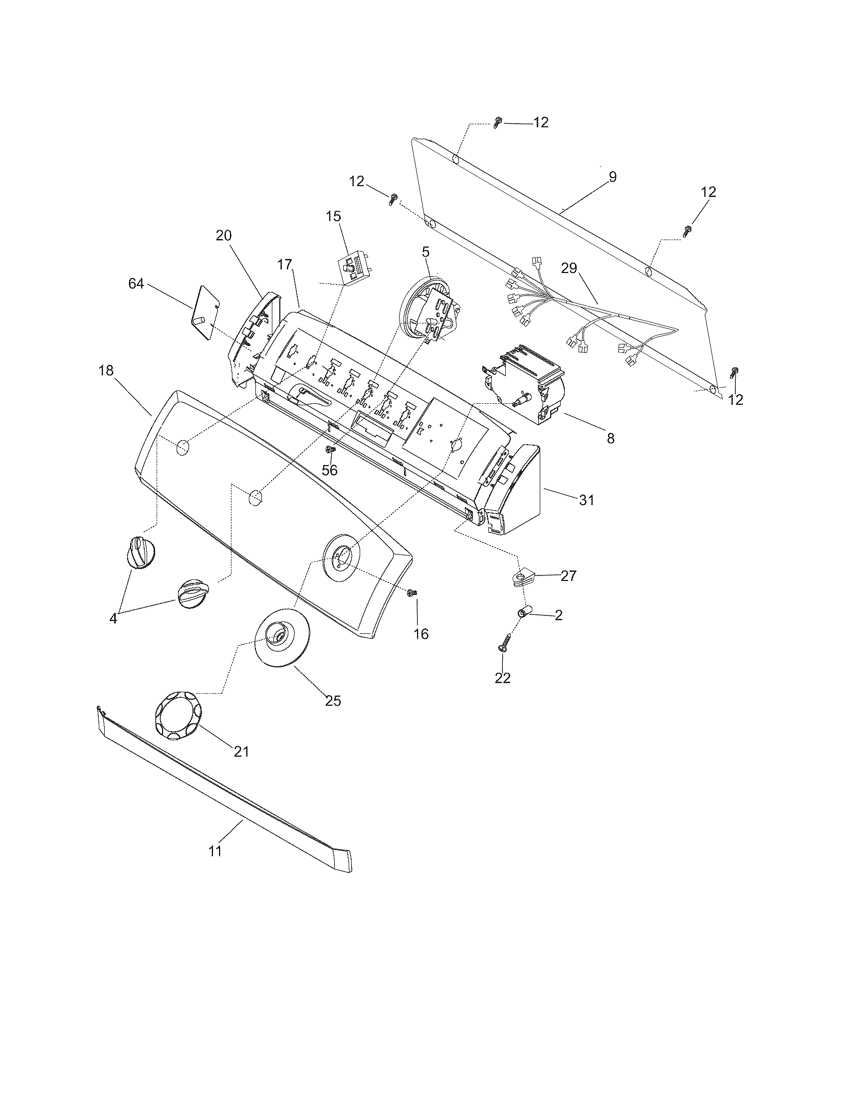 Frigidaire FWS6600FS1 control panel diagram