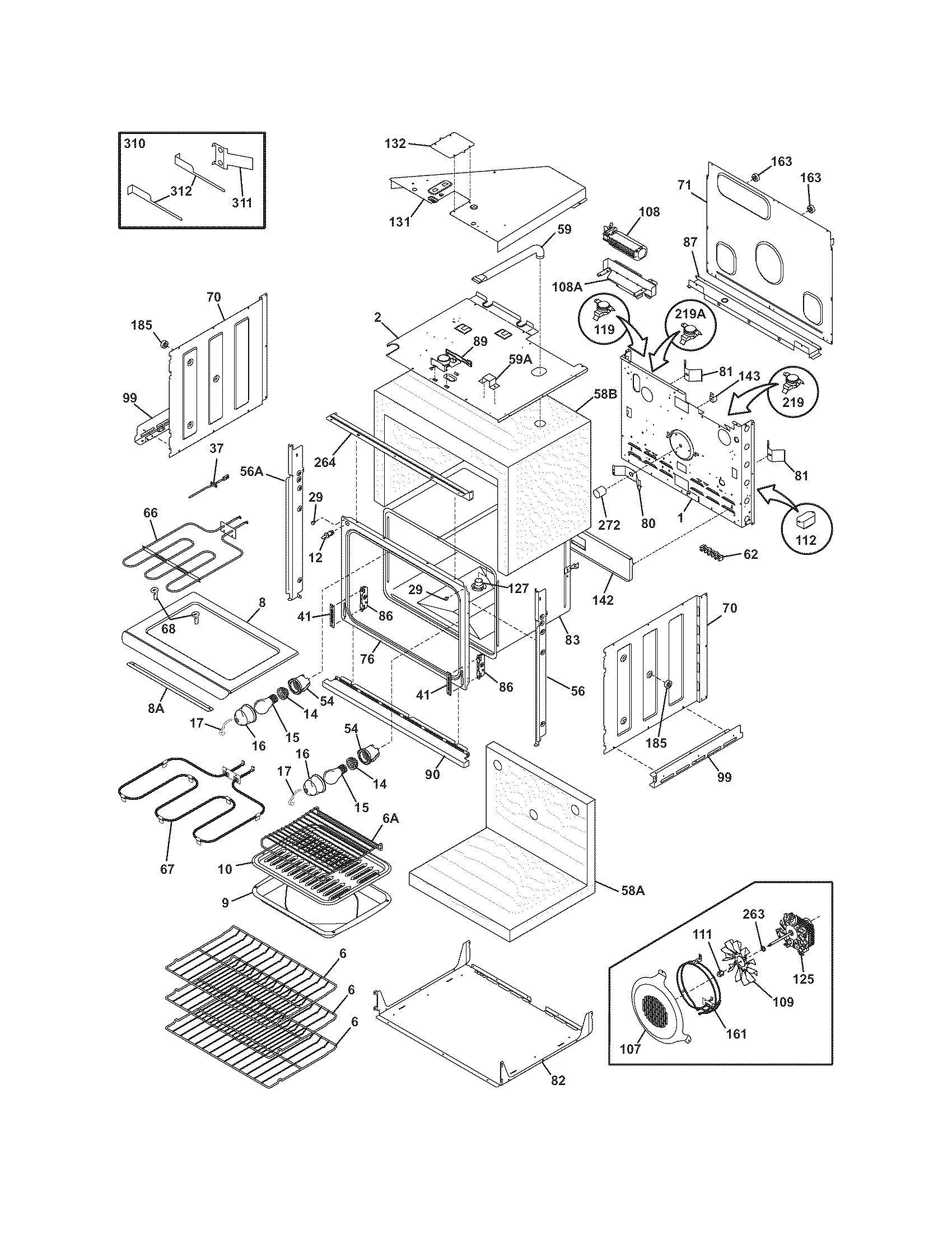Frigidaire GLEB27S9FBB body diagram