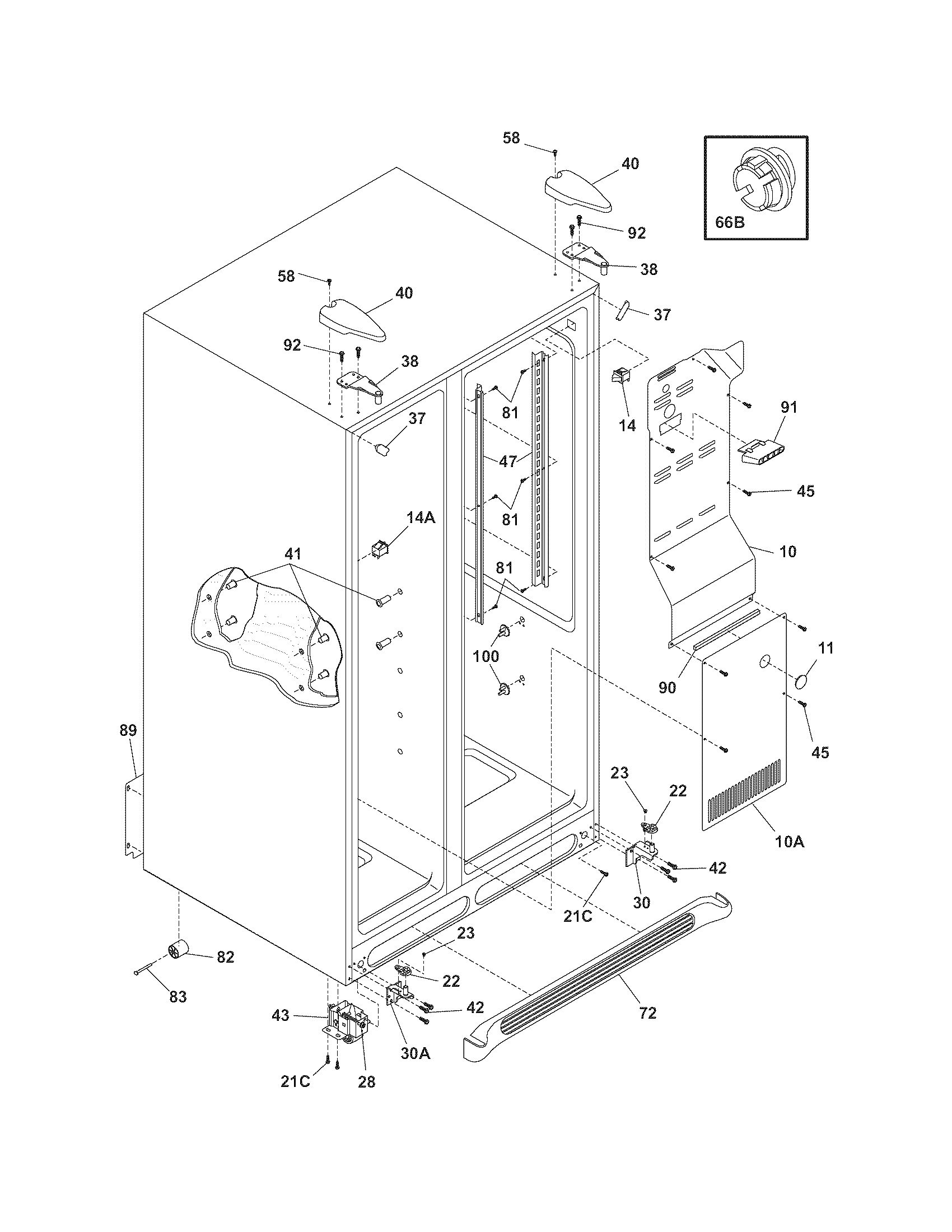 Frigidaire GLHS65EHB2 cabinet diagram
