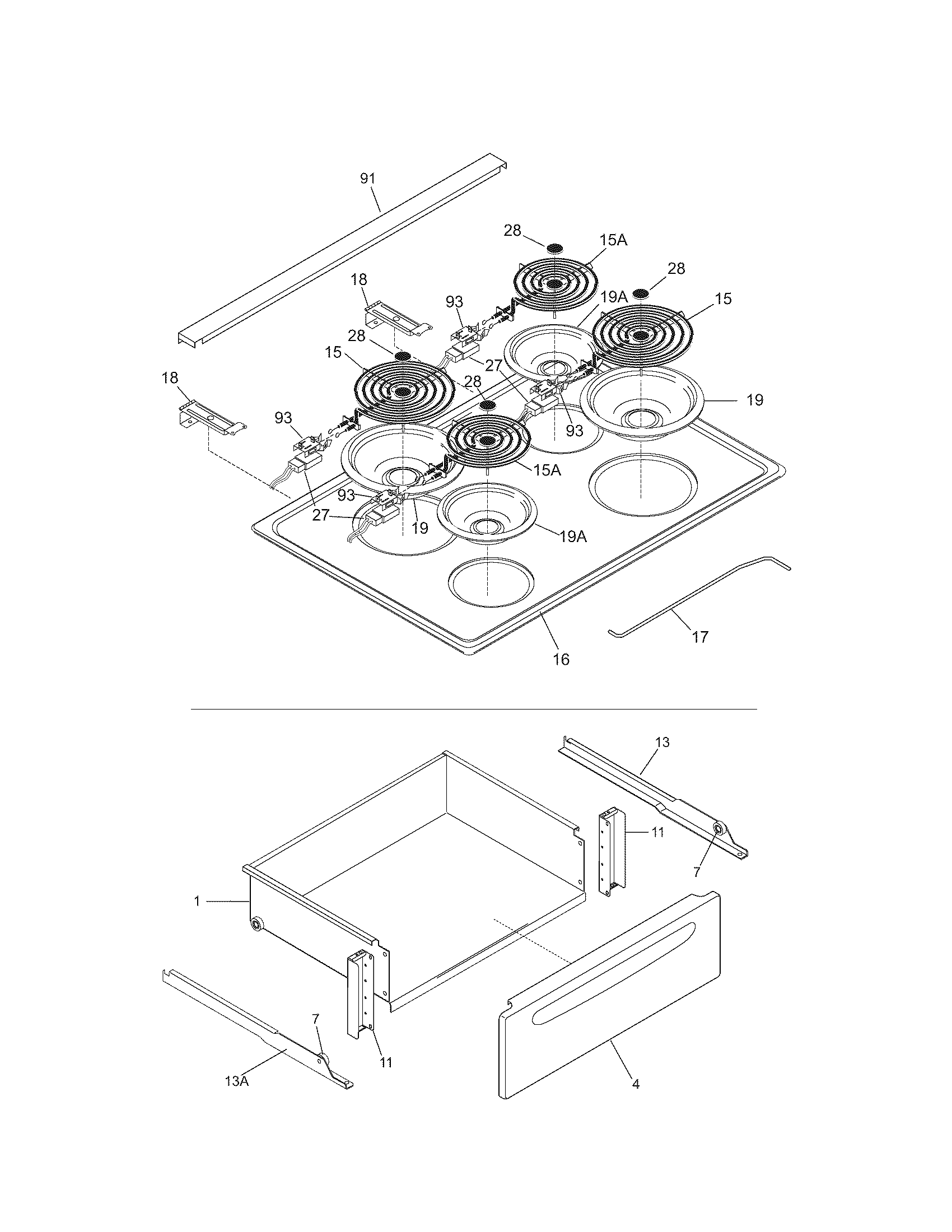 Kenmore 79046582502 top/drawer diagram
