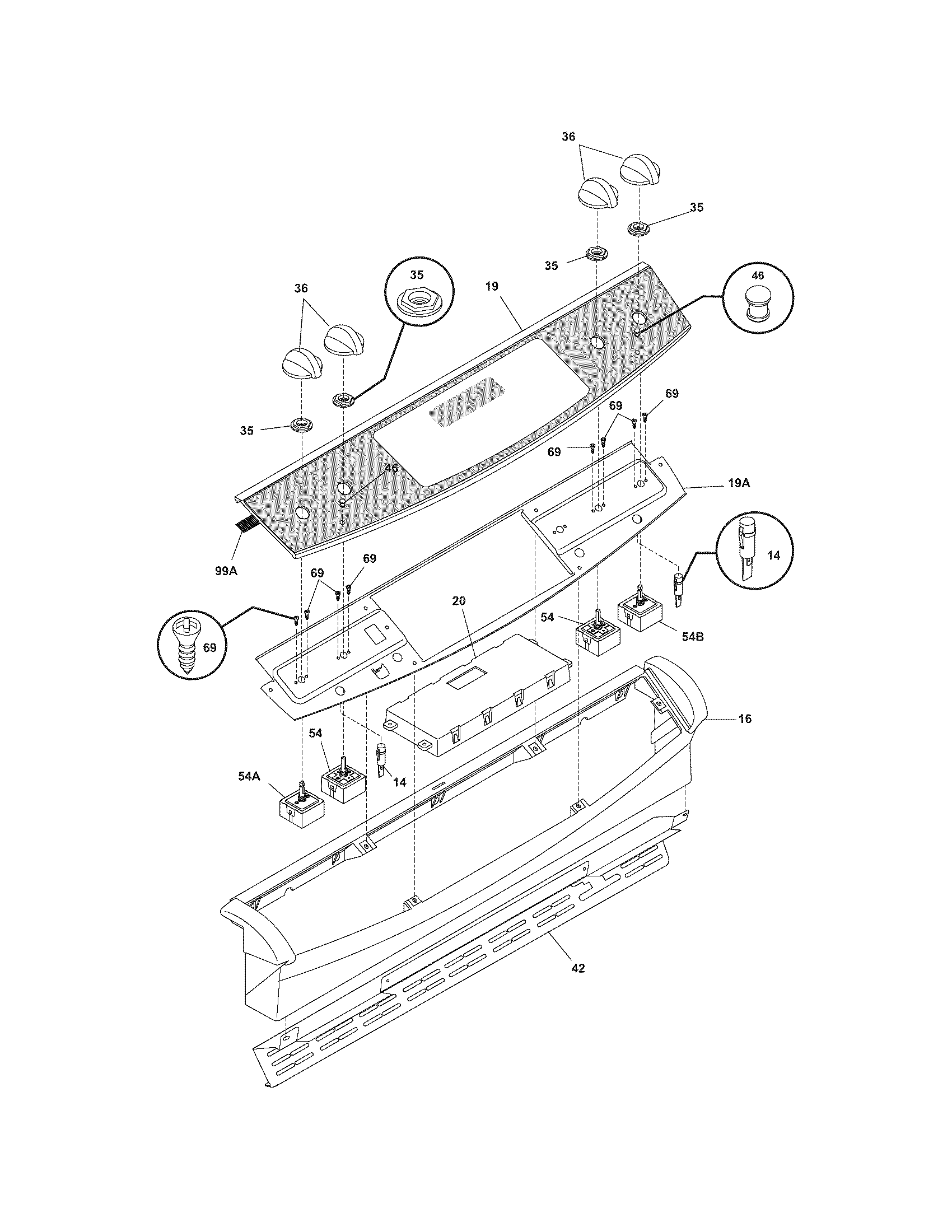 Frigidaire FES367FCA backguard diagram