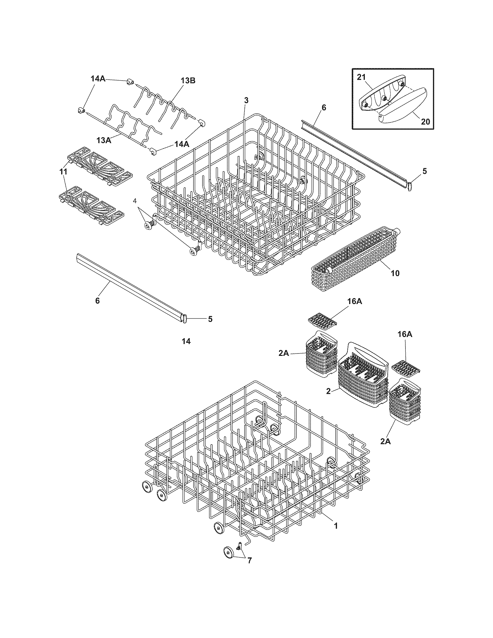 Frigidaire GLD2250RDC4 racks diagram