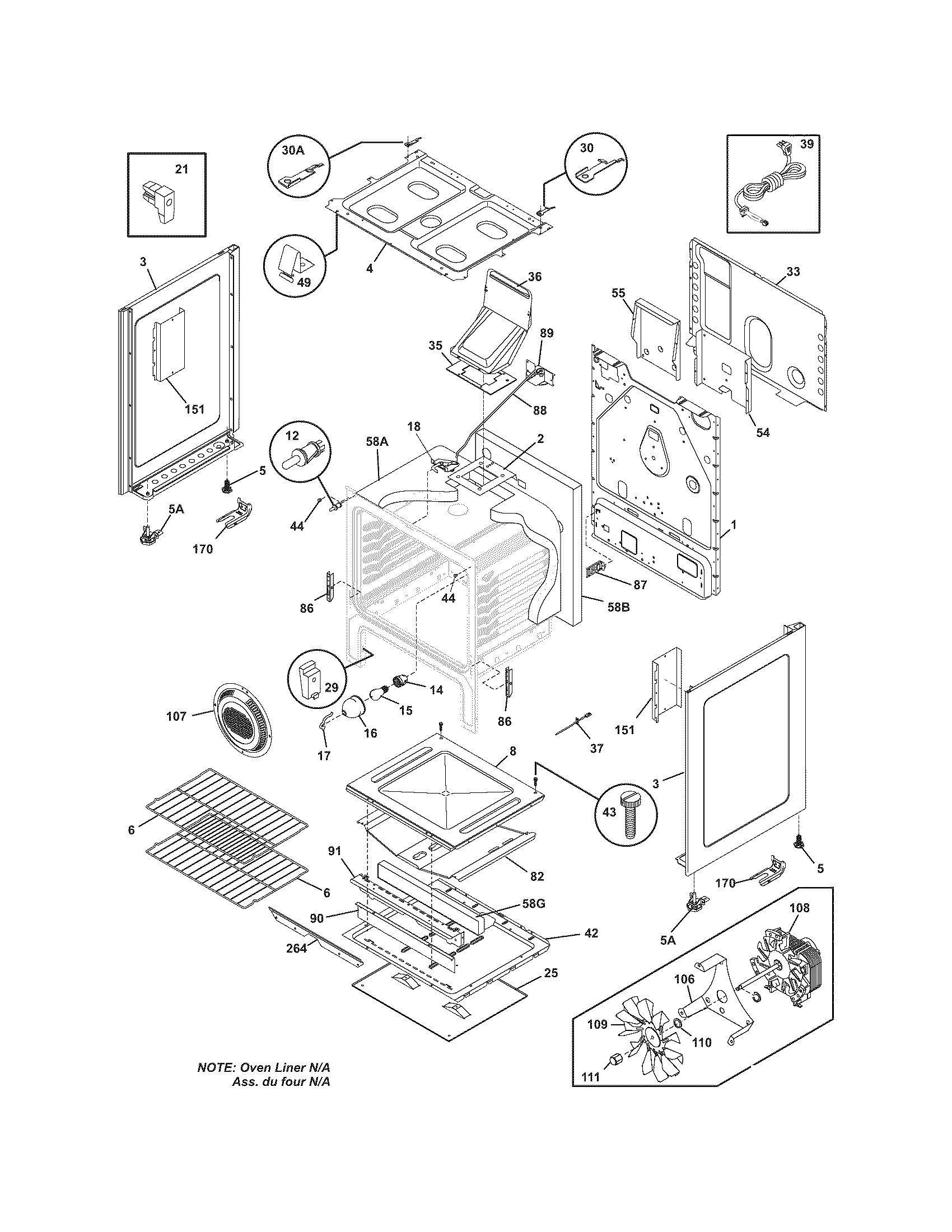Frigidaire GLGFZ386FCD body diagram
