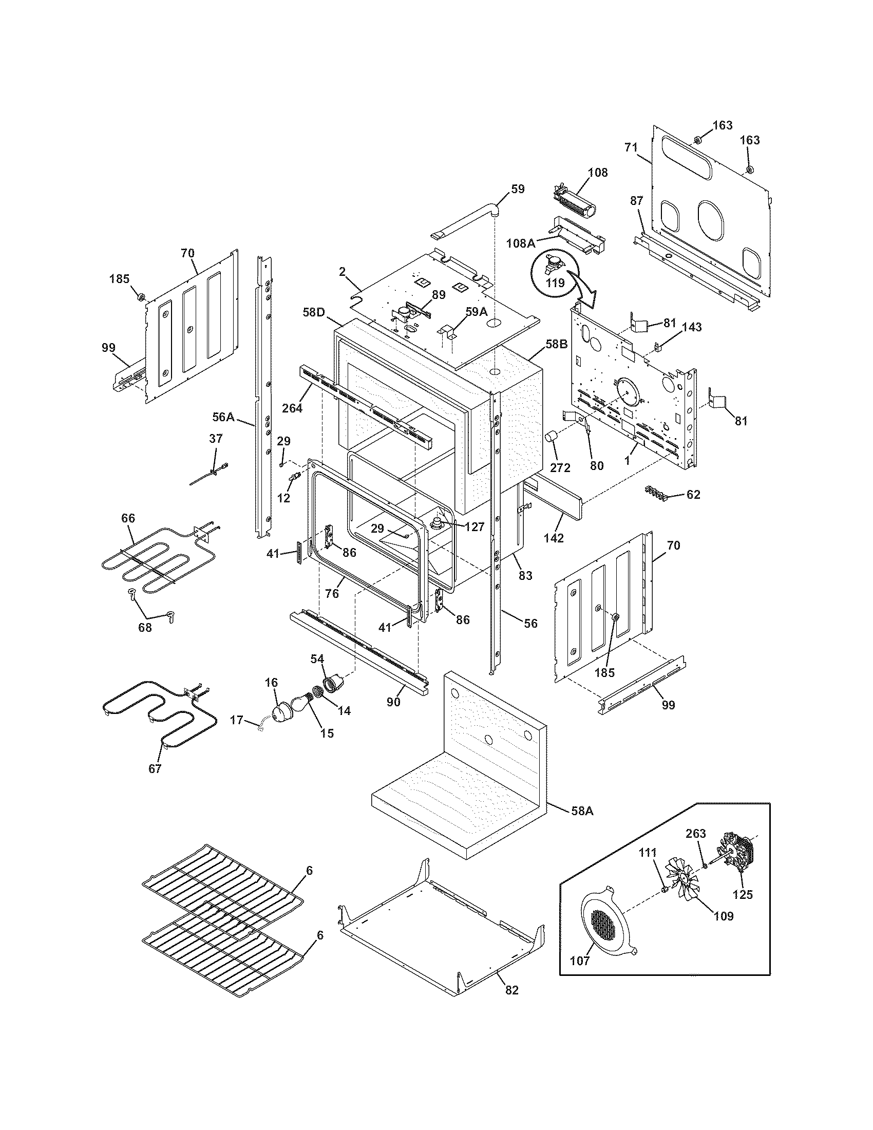 Frigidaire FEB30T6FCC lower oven diagram