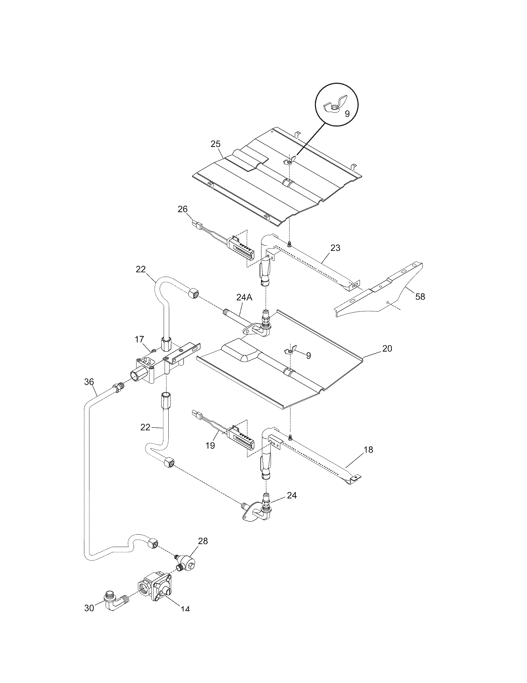 Kenmore 79030472402 burner diagram