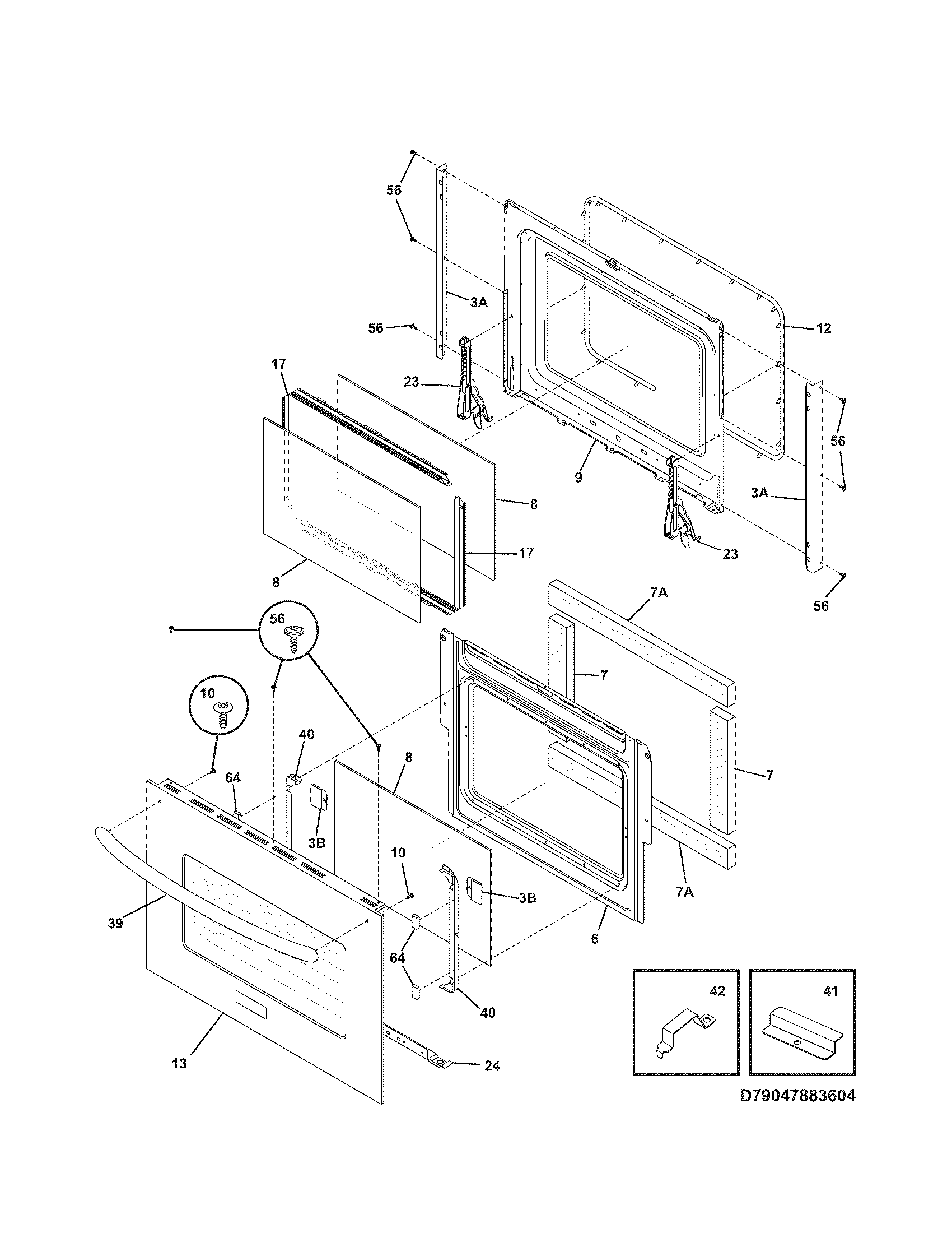 Kenmore Elite 79047903604 doors diagram