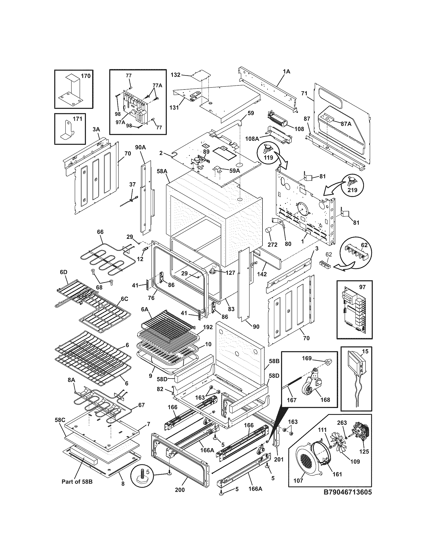 Kenmore Elite 79046712603 body diagram