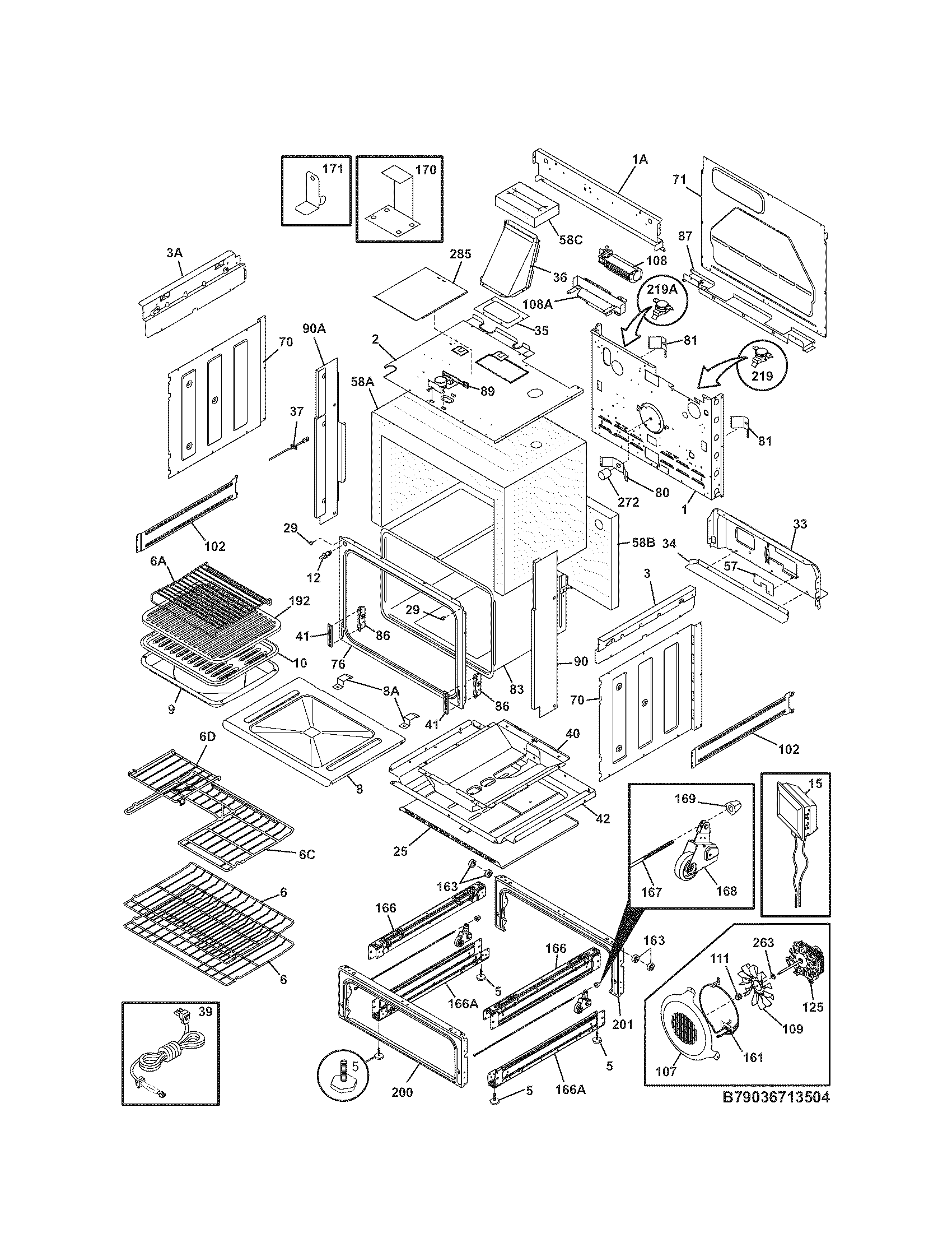 Kenmore Elite 79036719505 body diagram