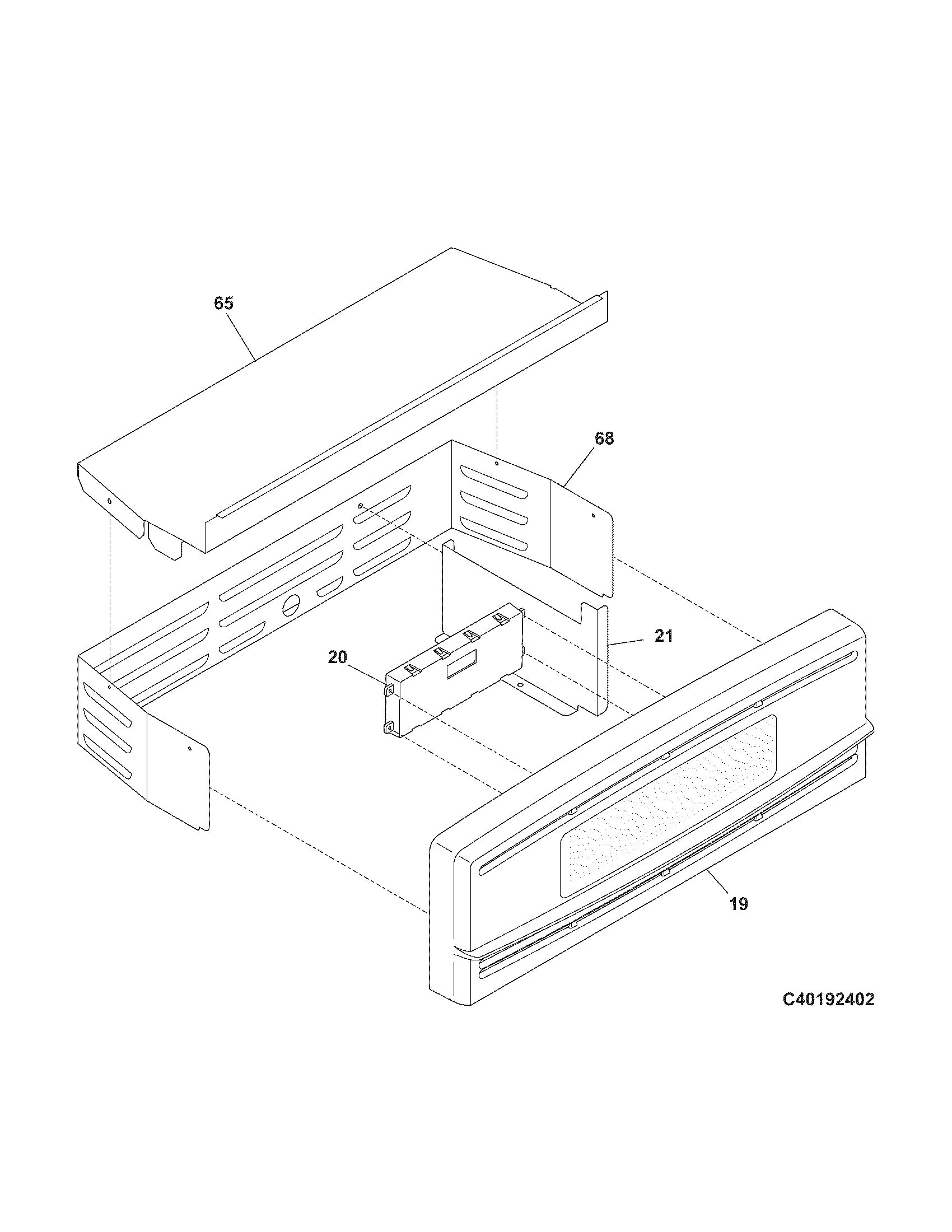 Kenmore 79040192402 control panel diagram