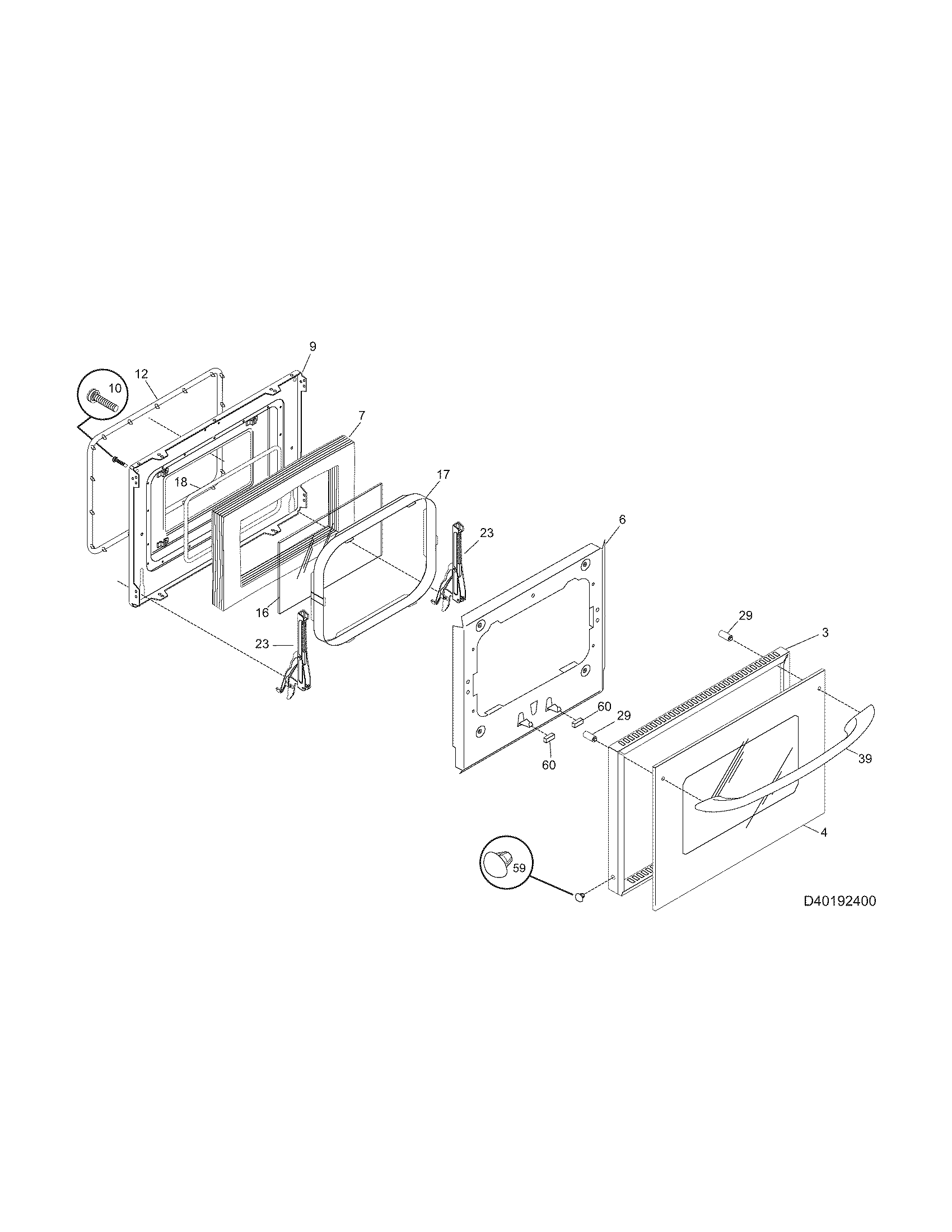 Kenmore 79040192402 door diagram