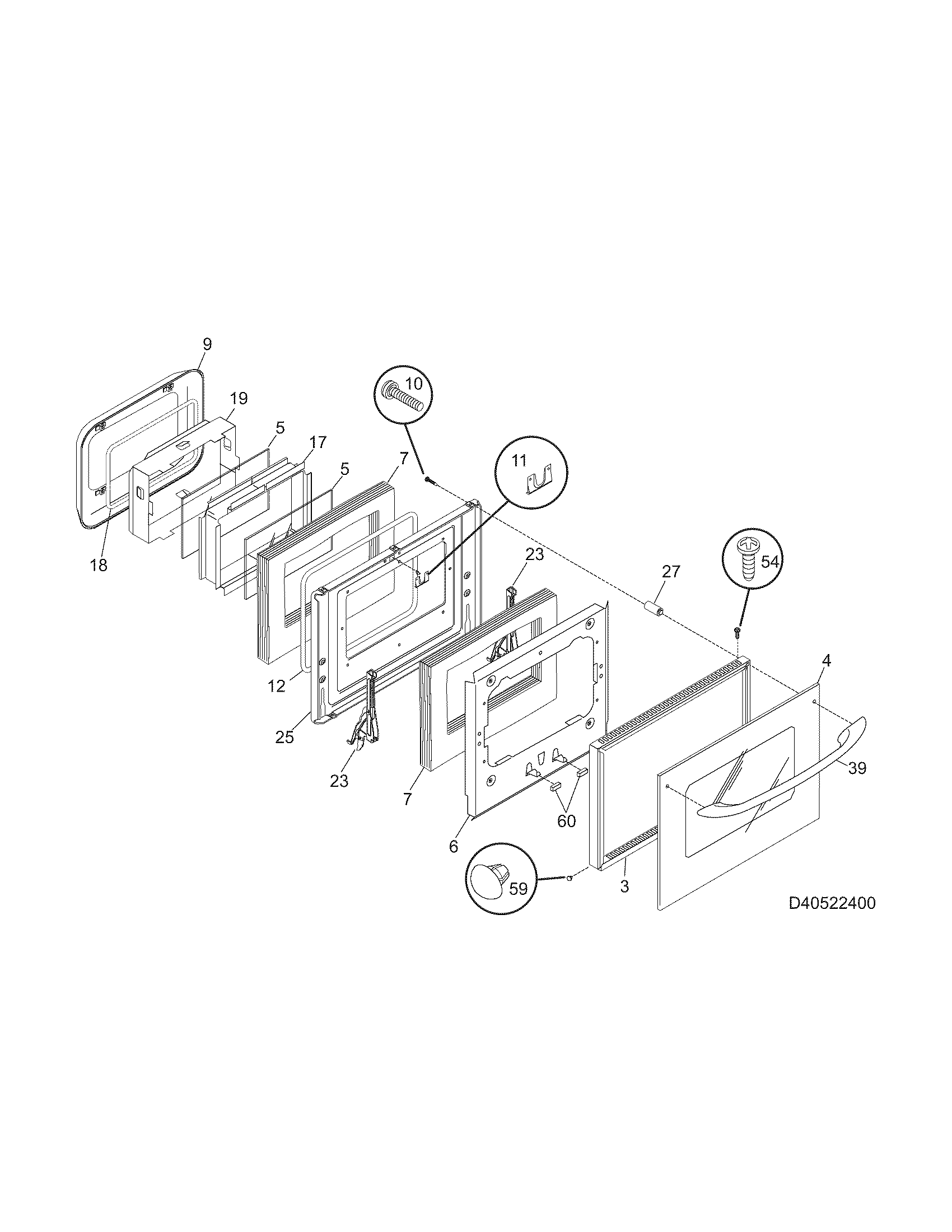 Kenmore 79040524402 door diagram