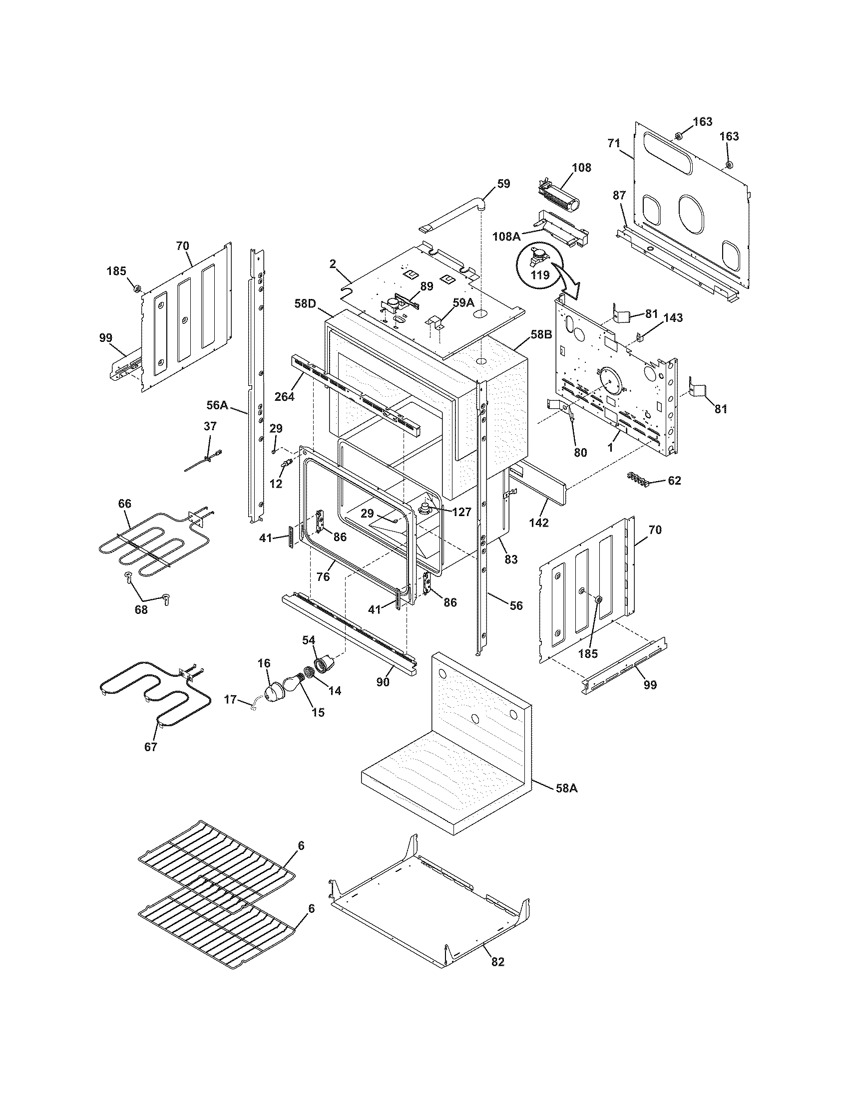 Frigidaire FEB30T5GCB lower oven diagram