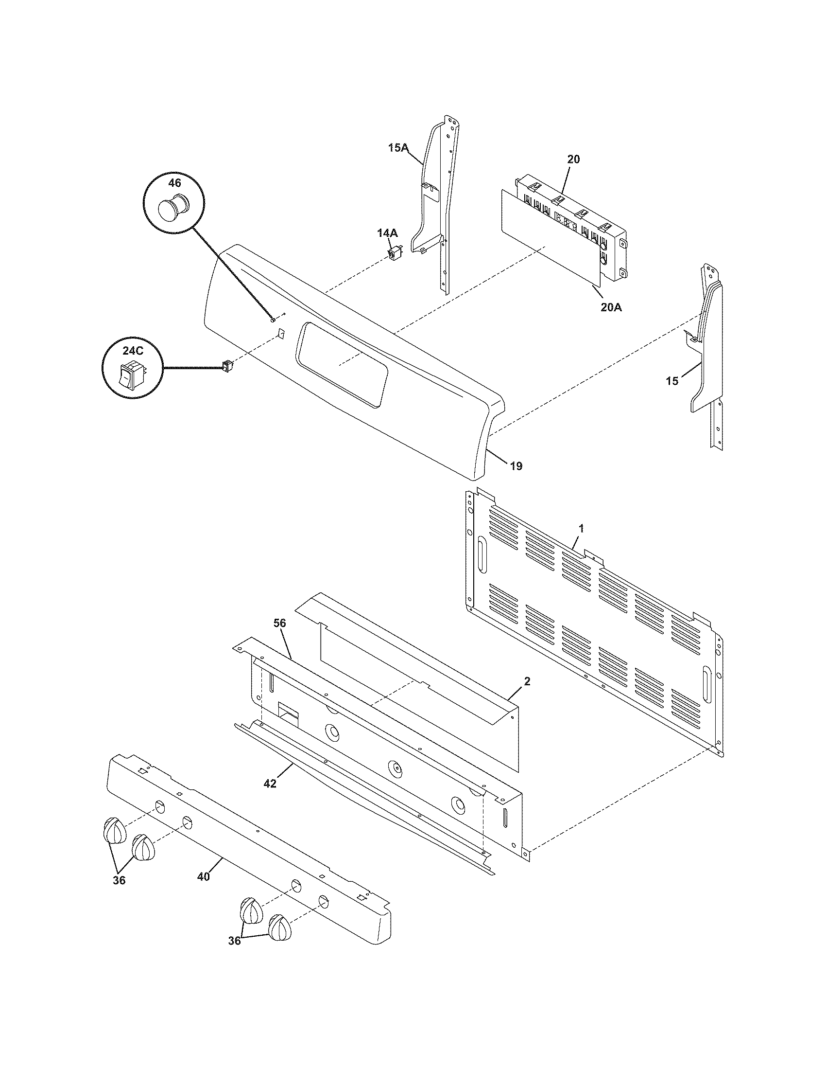 Frigidaire GLGFZ376GCA backguard diagram