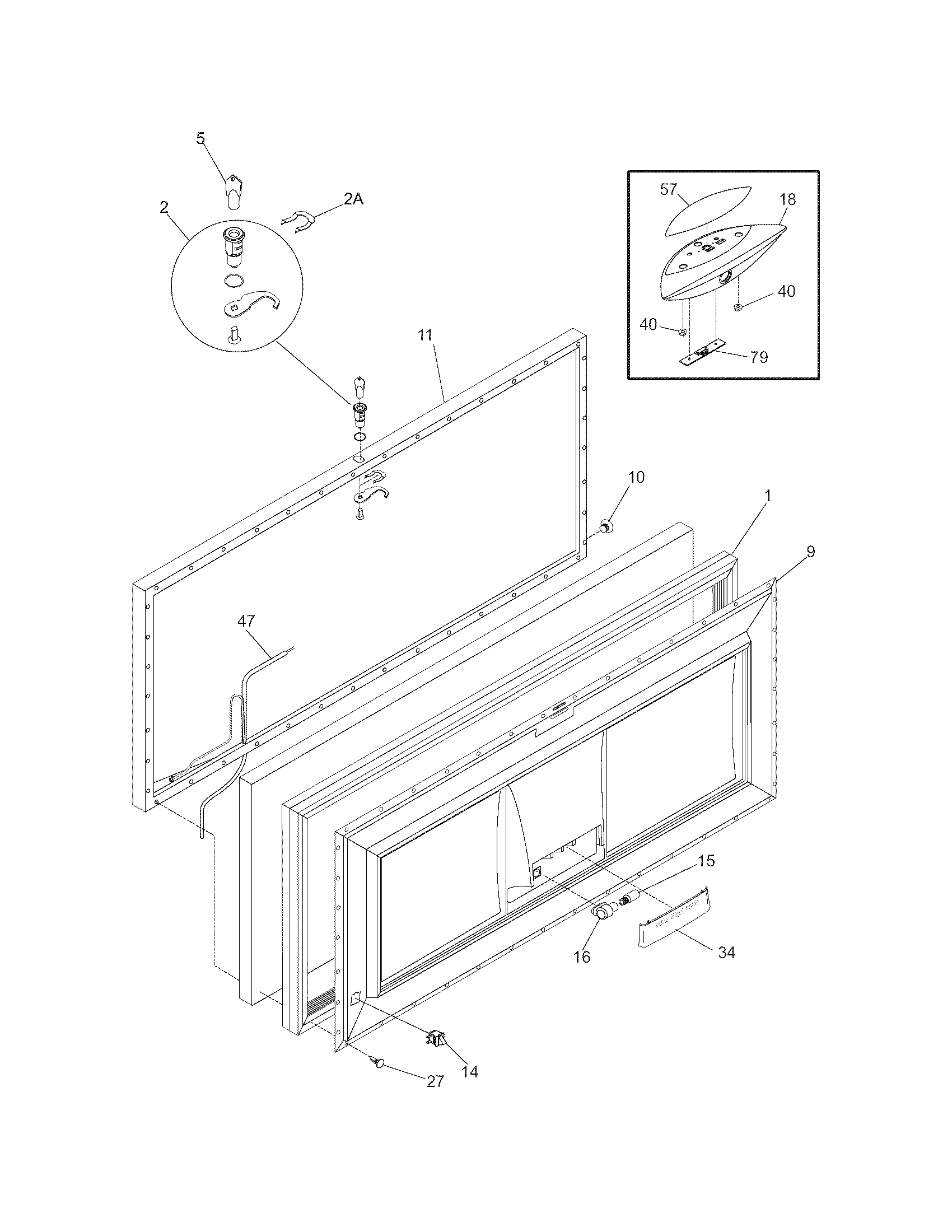 Frigidaire GLFC2528FW4 door diagram