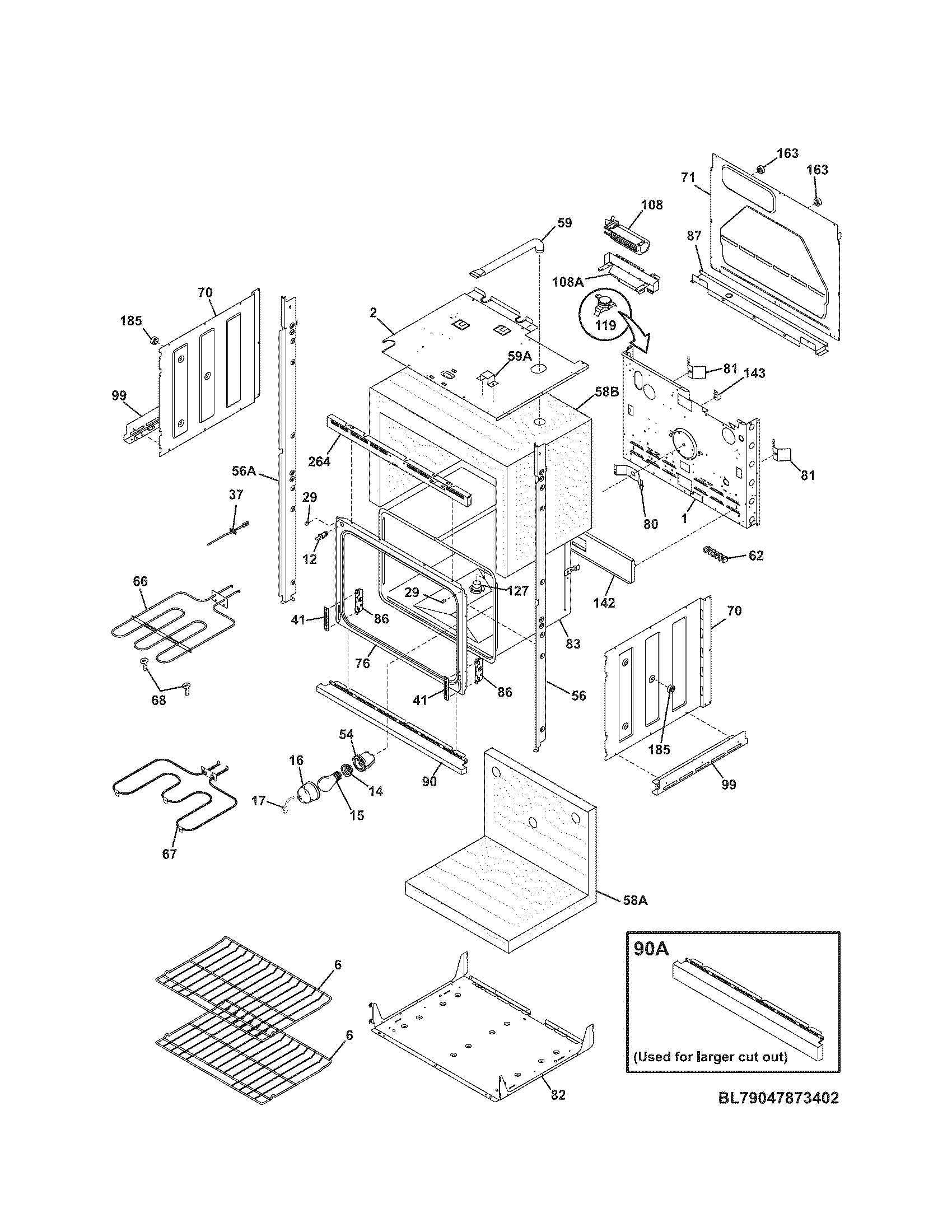 Kenmore 79047873406 lower oven diagram